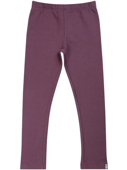 Lækre og varme grålilla leggings i bomuld til børn