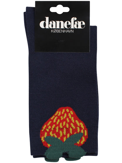 Dane3D Ladies Socks Dark Navy STRAWBS