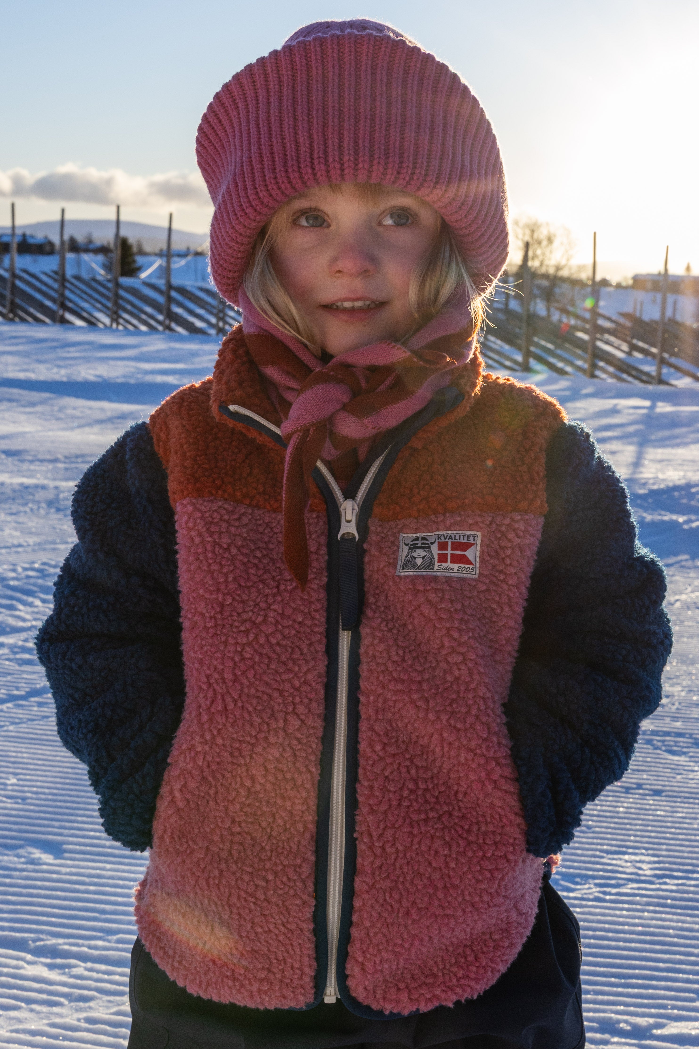 Danebeaver Fleece Jacket Chili/Dark Navy/Berry Compote