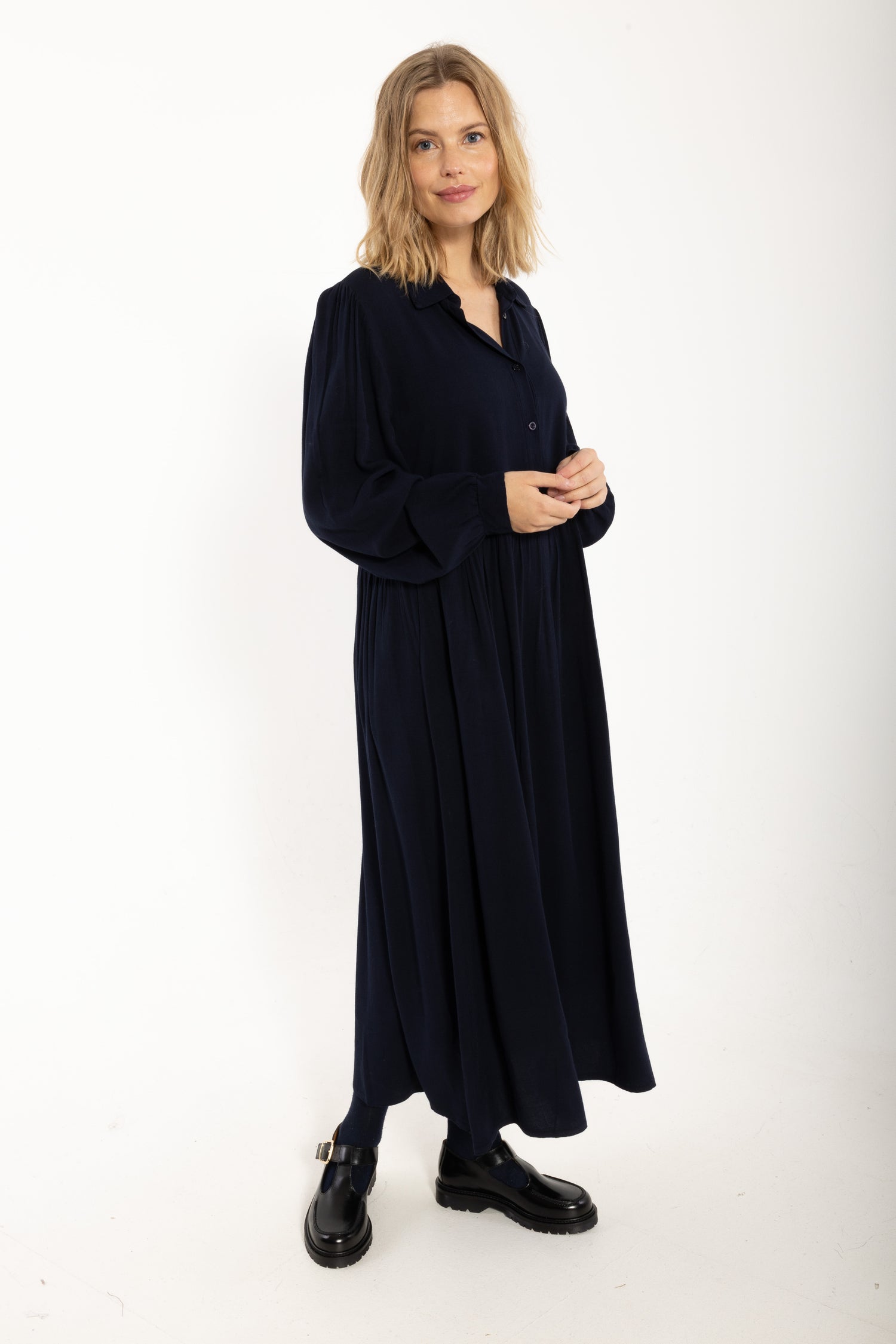 Danebarley Wool-Mix Dress Dark Navy