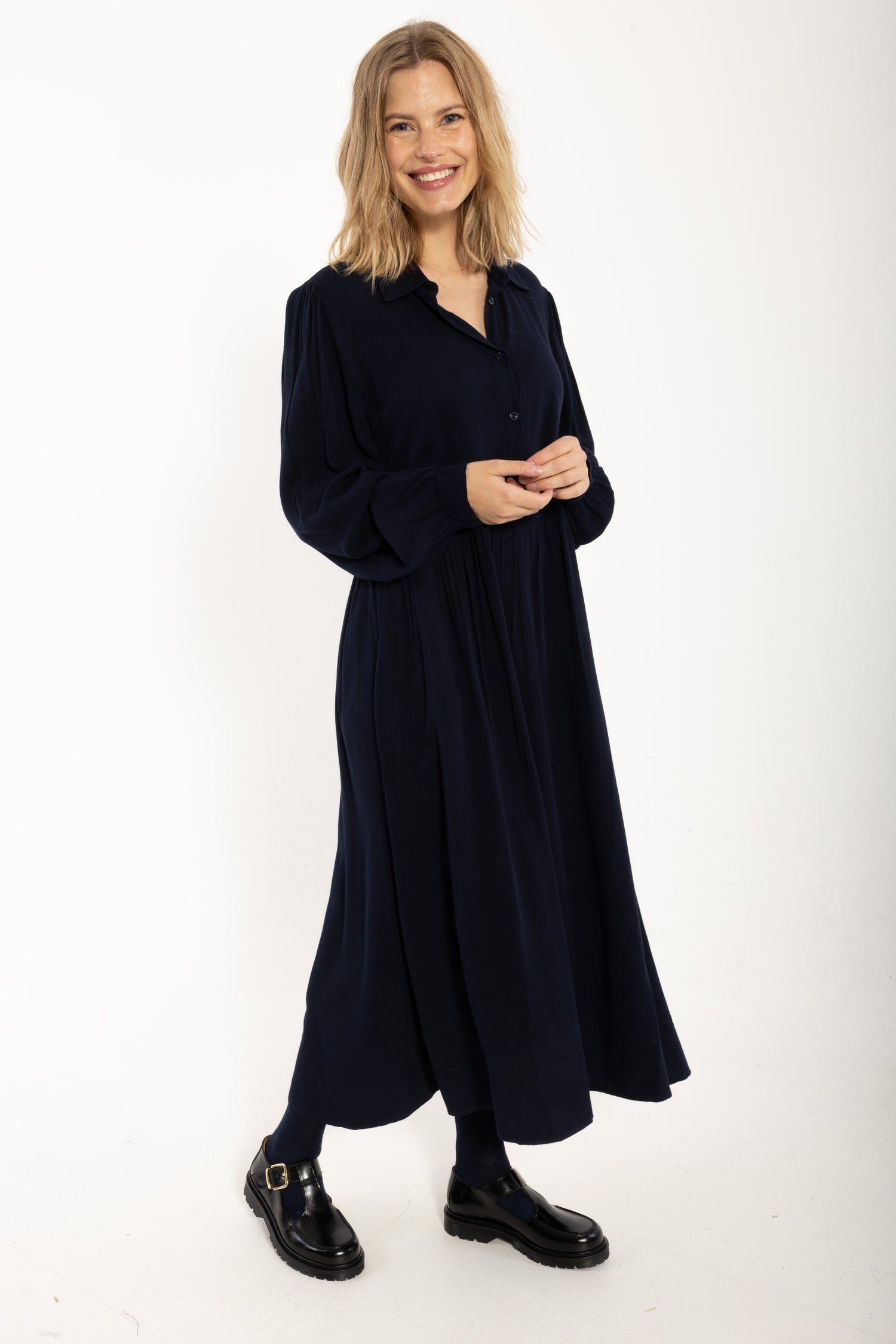 Danebarley Wool-Mix Dress Dark Navy