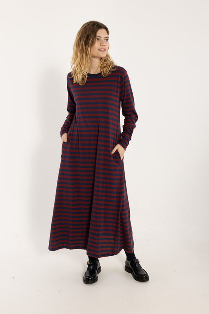 Danebasic Goodnews LS Dress Dark Cherry/Dark Navy