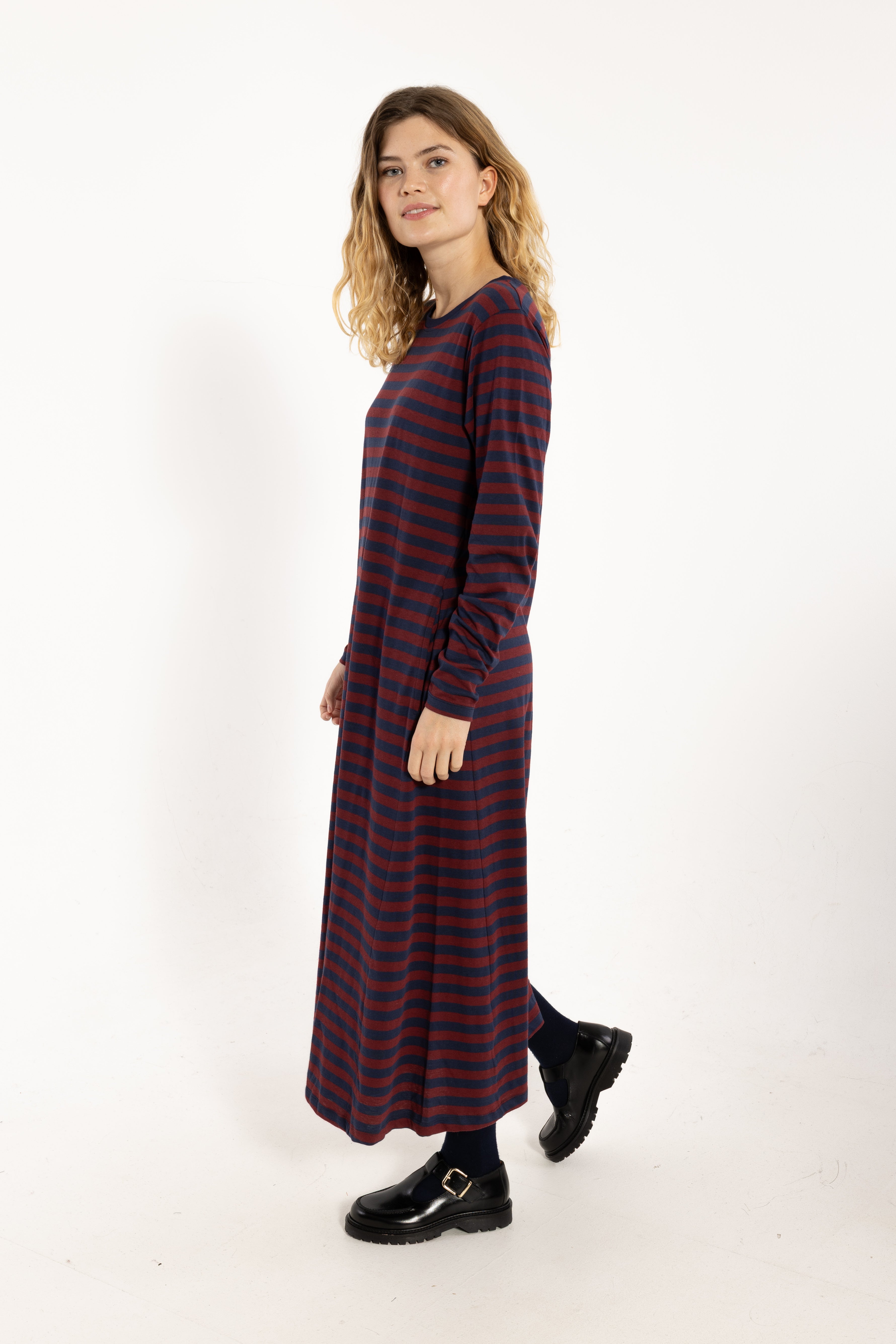 Danebasic Goodnews LS Dress Dark Cherry/Dark Navy