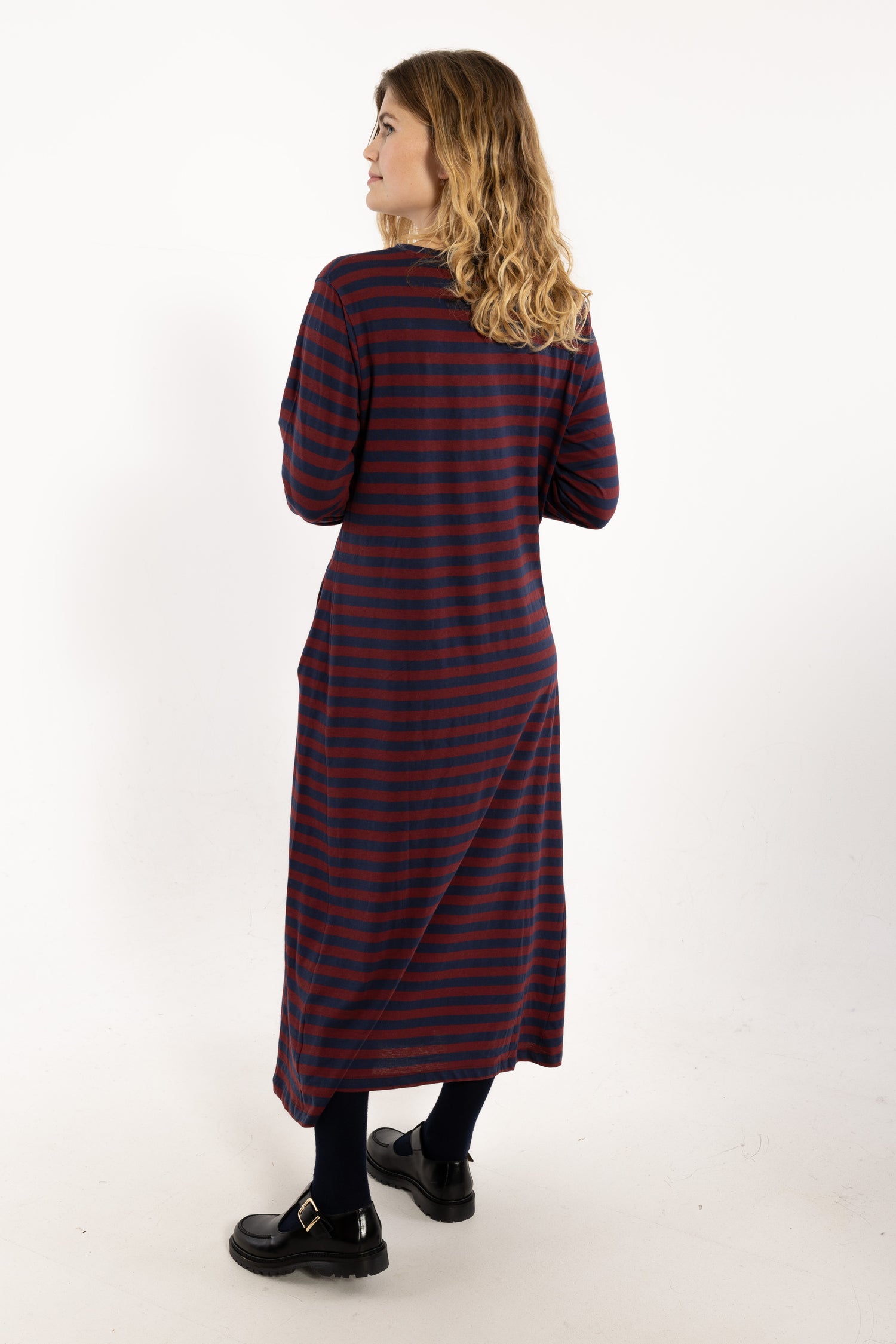 Danebasic Goodnews LS Dress Dark Cherry/Dark Navy