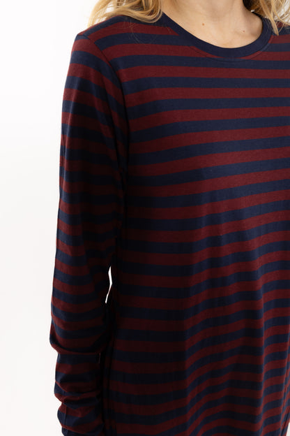Danebasic Goodnews LS Dress Dark Cherry/Dark Navy