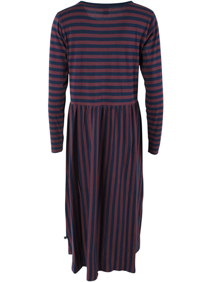 Danebasic Kroeyer LS Dress Dark Grey Blue/Grey Plum