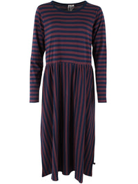 Danebasic Kroeyer LS Dress Dark Grey Blue/Grey Plum