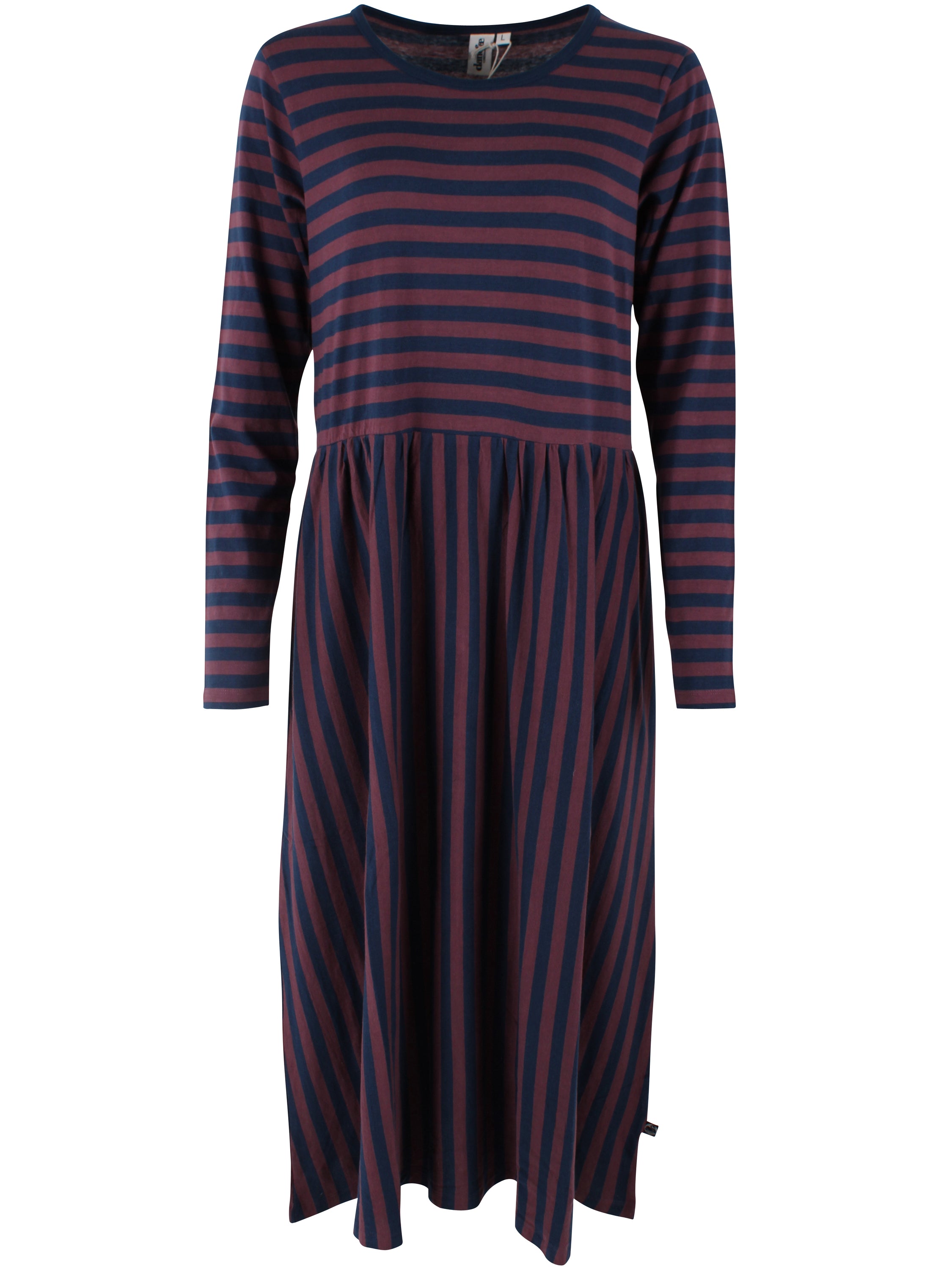 Danebasic Kroeyer LS Dress Dark Grey Blue/Grey Plum