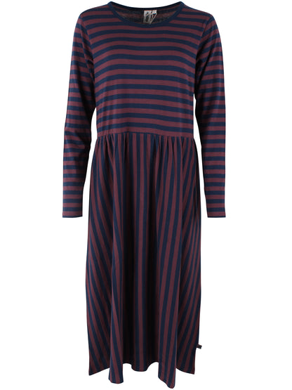 Danebasic Kroeyer LS Dress Dark Grey Blue/Grey Plum