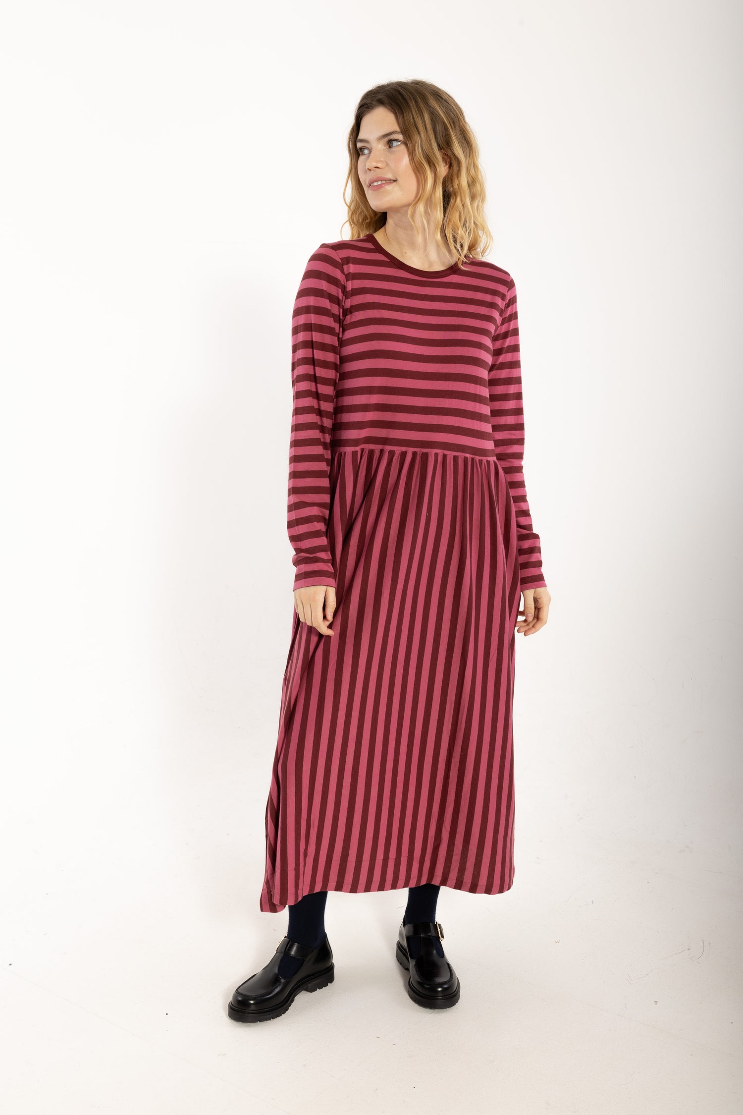 Danebasic Kroeyer LS Dress Dark Cherry/Berry Compote