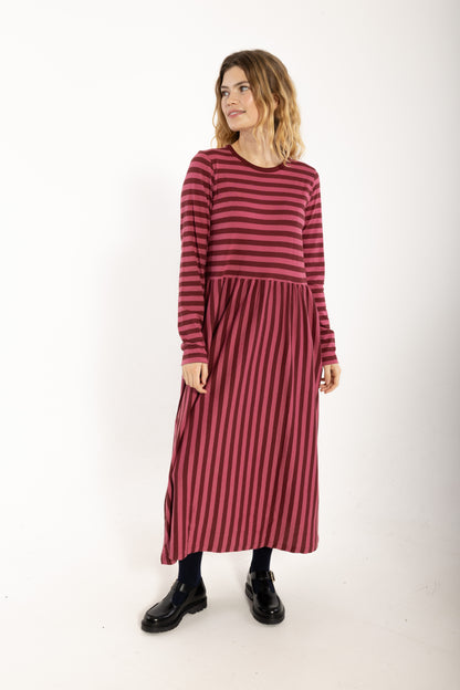 Danebasic Kroeyer LS Dress Dark Cherry/Berry Compote
