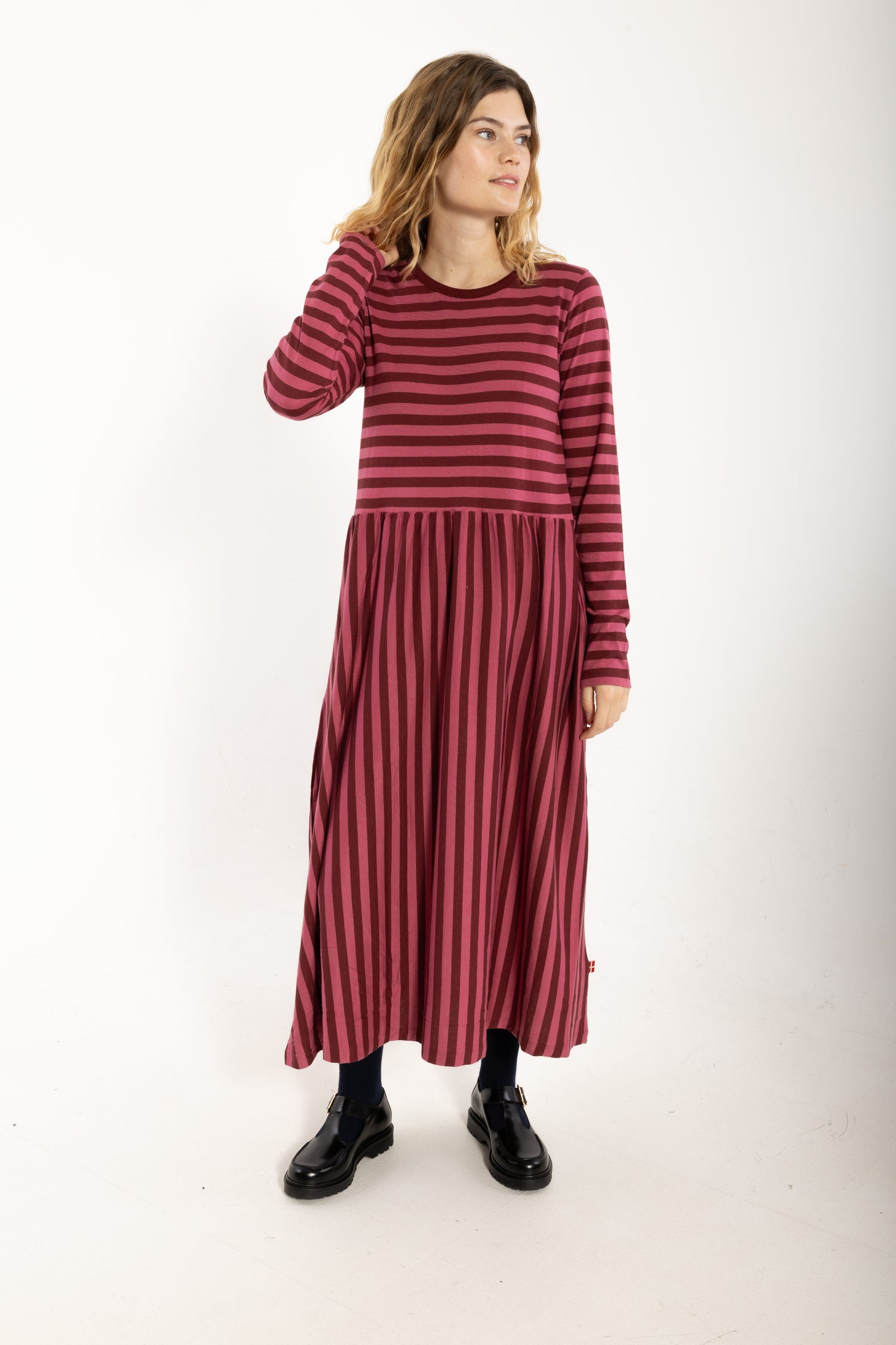 Danebasic Kroeyer LS Dress Dark Cherry/Berry Compote