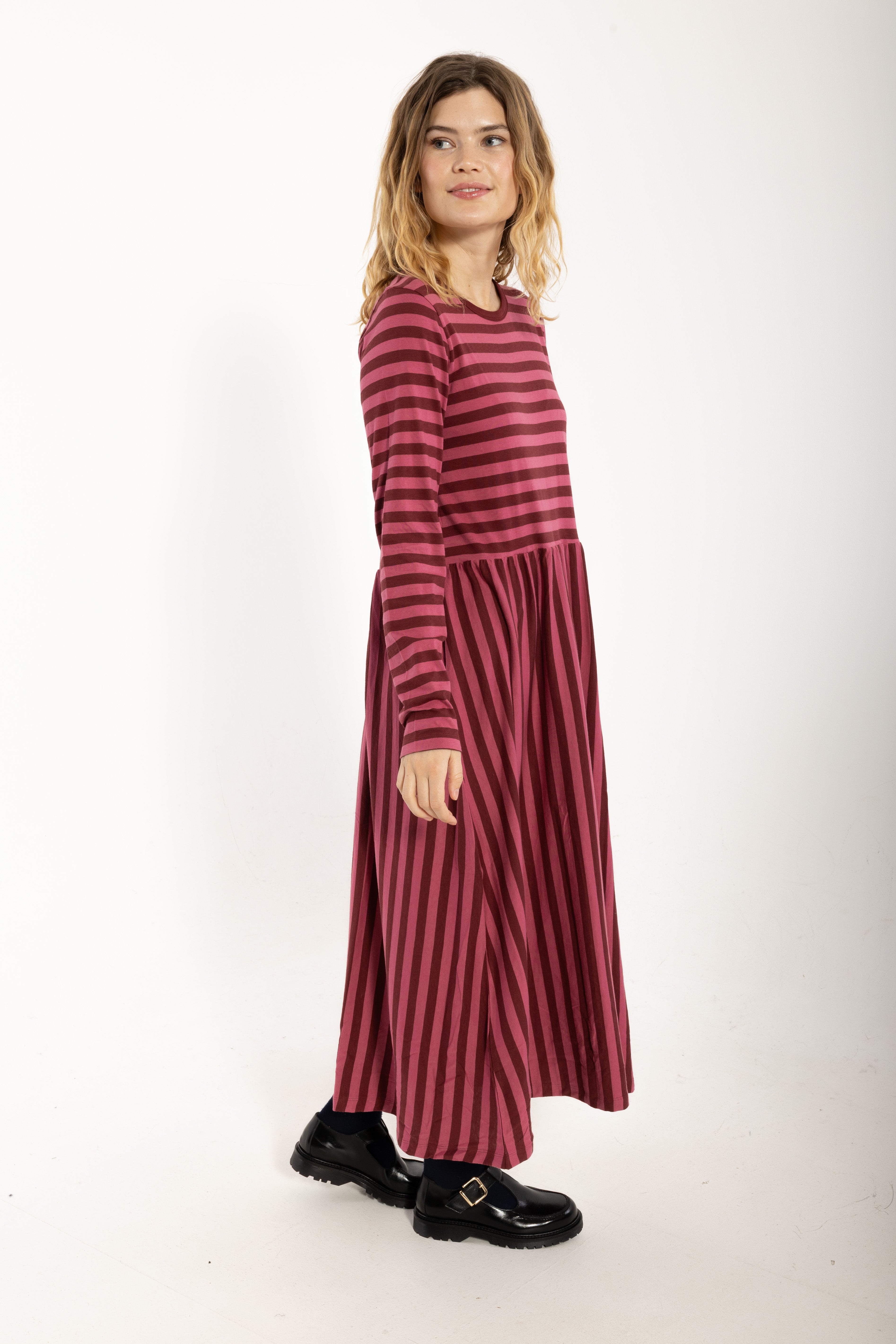 Danebasic Kroeyer LS Dress Dark Cherry/Berry Compote