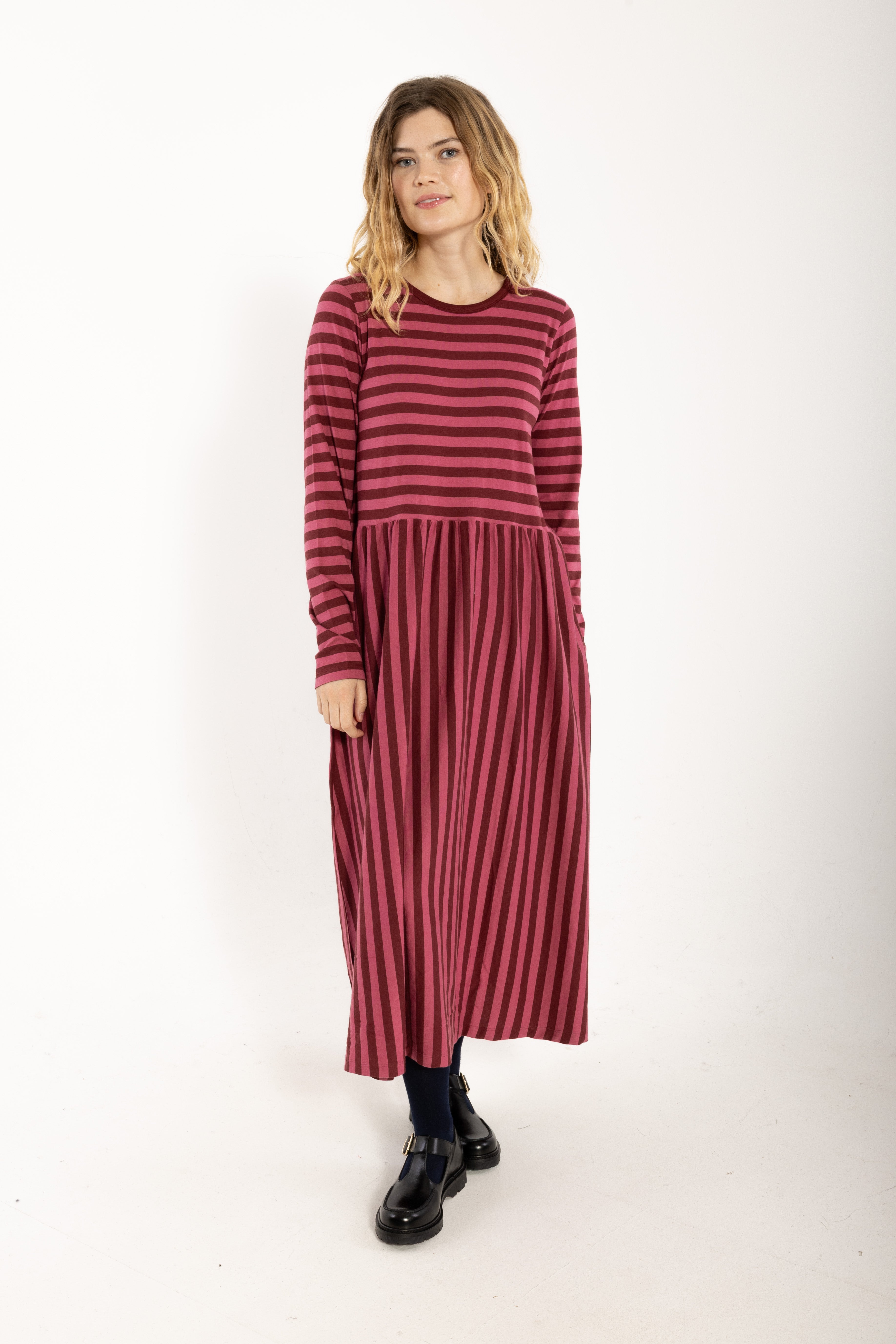 Danebasic Kroeyer LS Dress Dark Cherry/Berry Compote