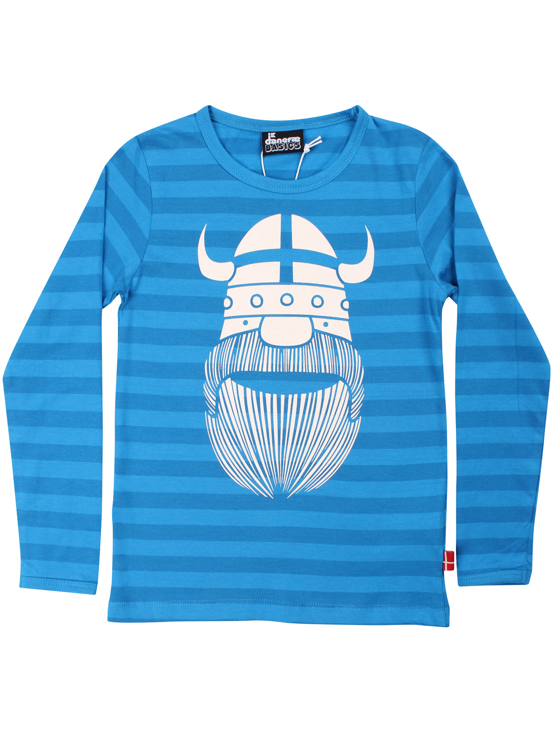 Stribet bluse til børn med viking.