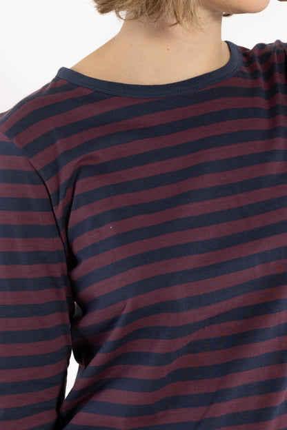 Danebasic Merry LS Tee Dark Grey Blue/Grey Plum