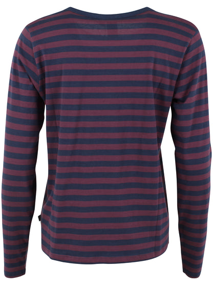 Danebasic Merry LS Tee Dark Grey Blue/Grey Plum