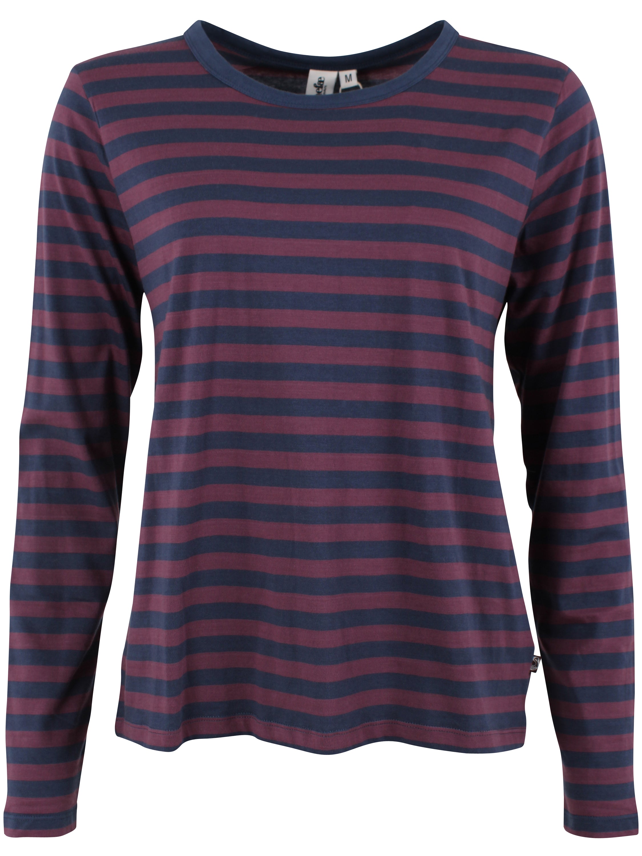 Danebasic Merry LS Tee Dark Grey Blue/Grey Plum