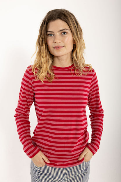Danebasic Merry LS Tee Spicy Pink/Dk Red