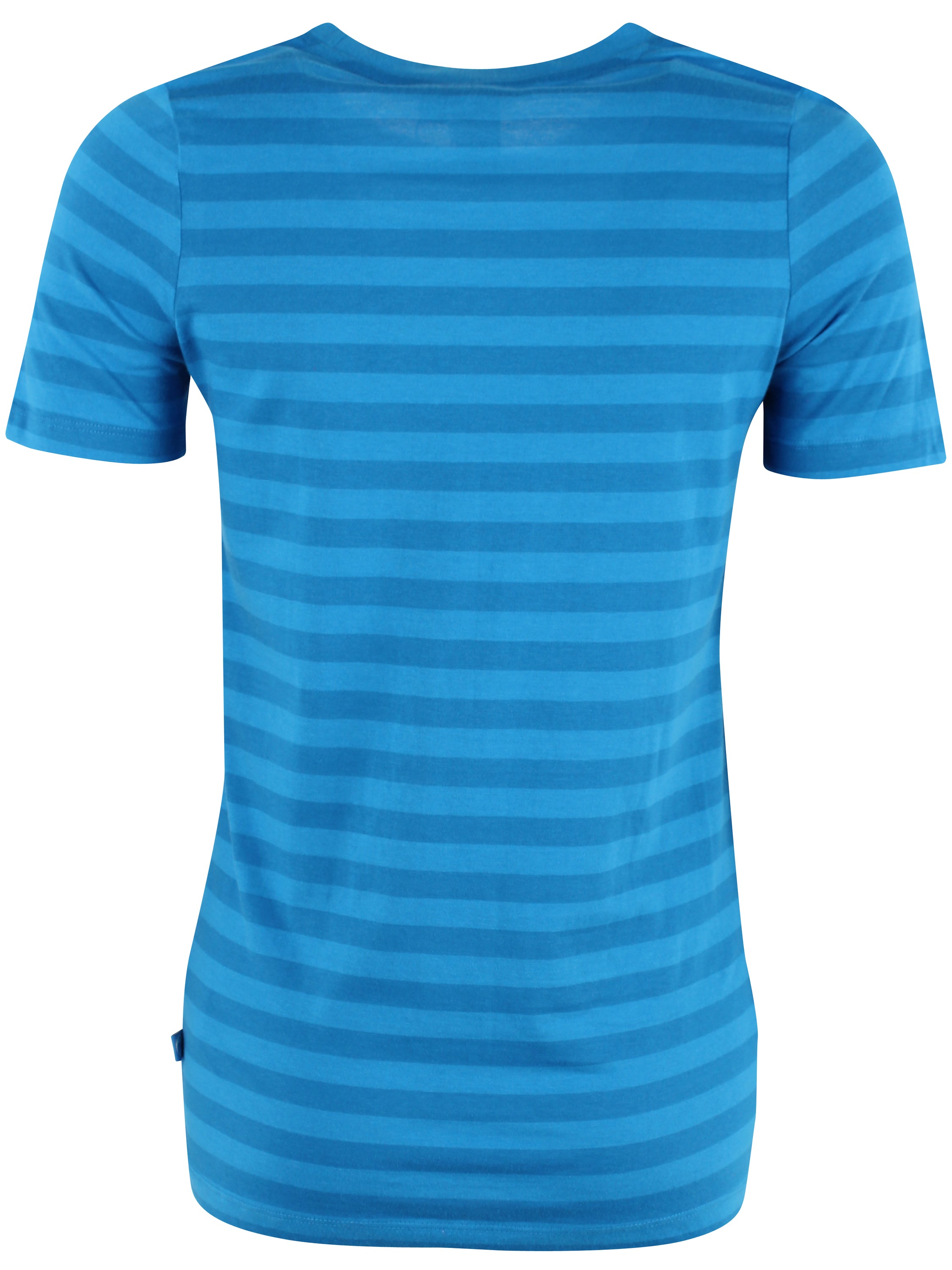 Smart t-shirt med rund hals og blå striber til kvinder