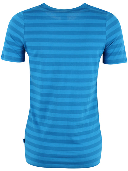 Smart t-shirt med rund hals og blå striber til kvinder
