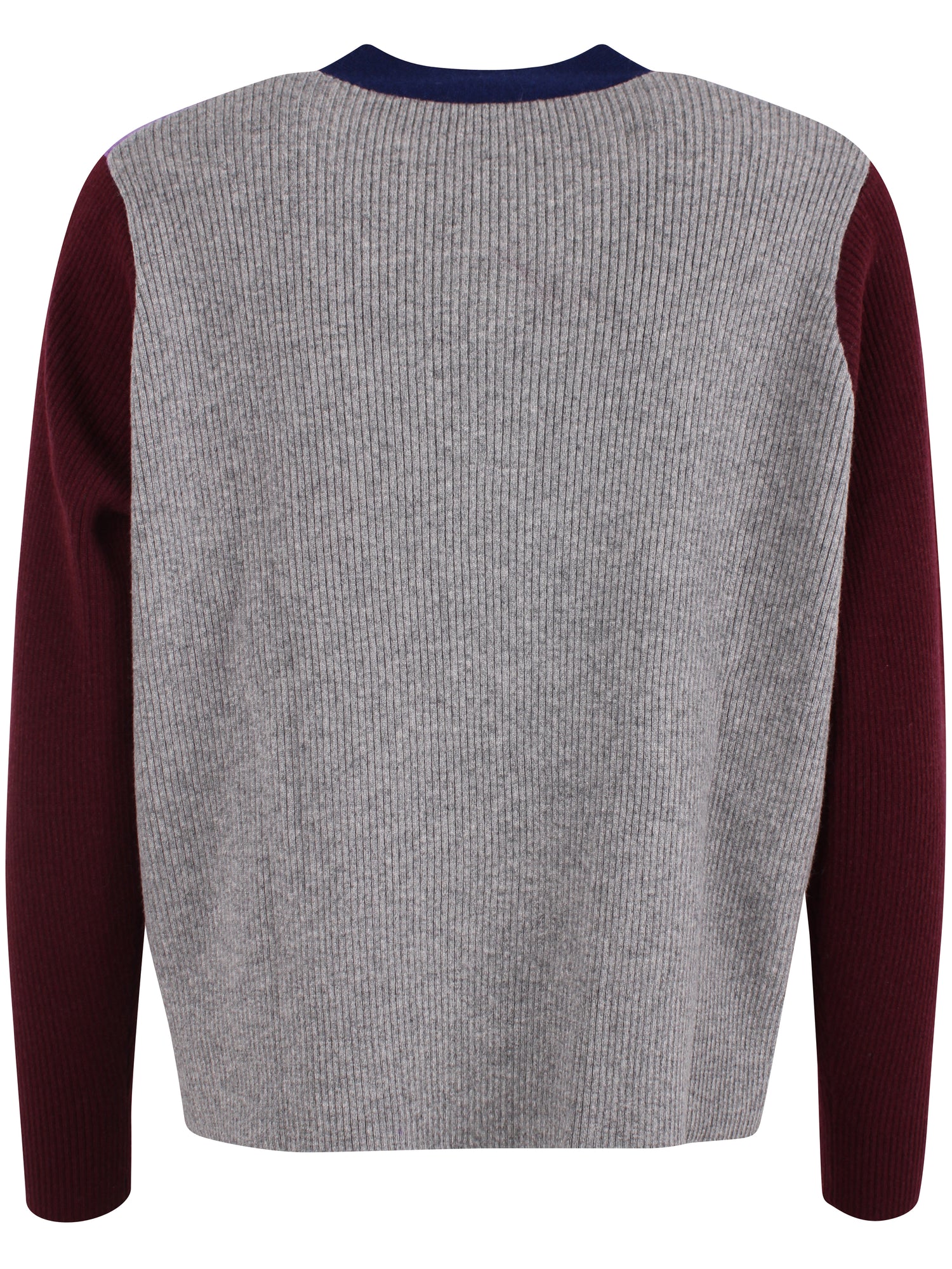 Dejlig sweater med v-hals i 100% merinould og lilla nuancer til kvinder