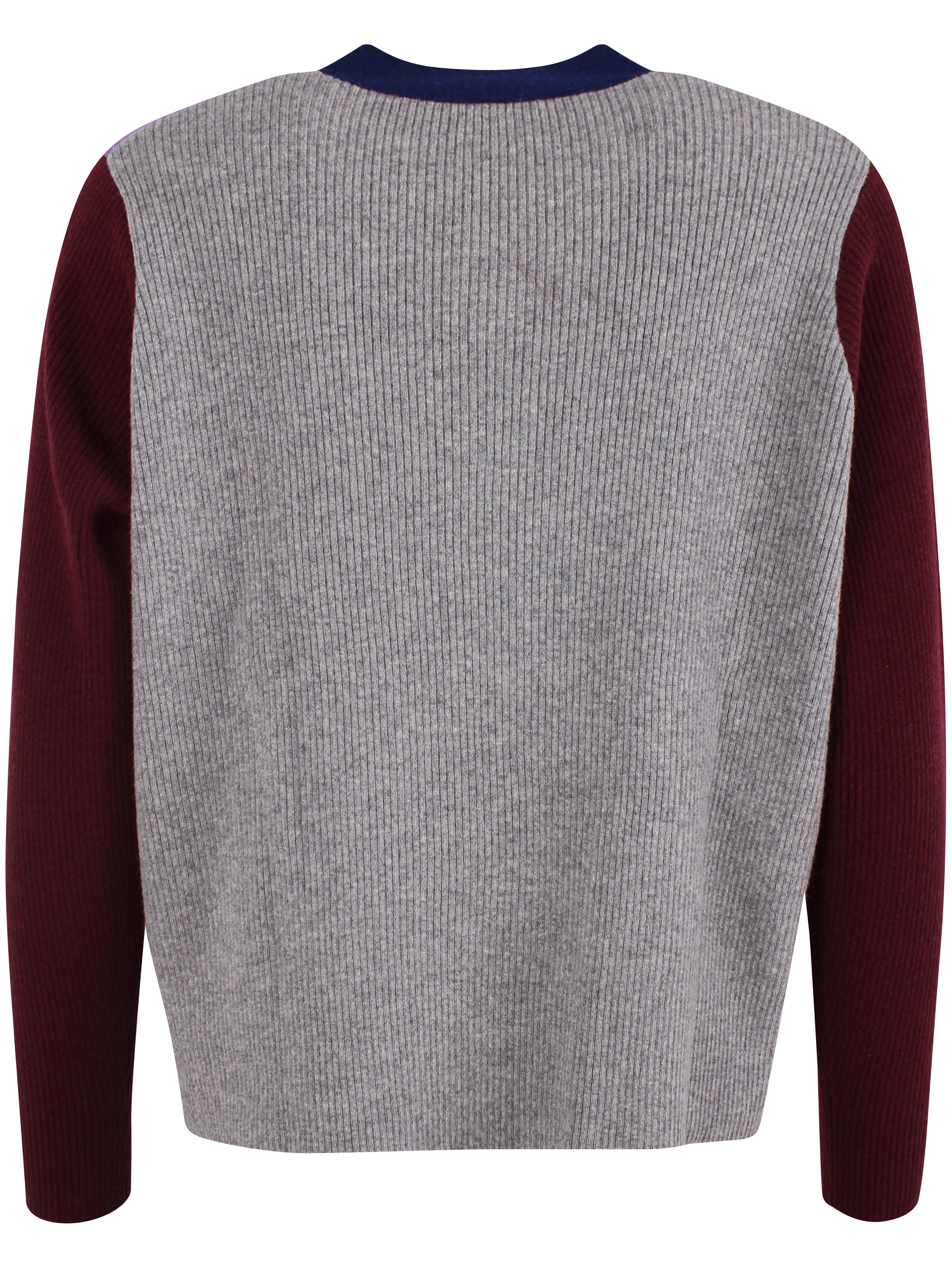 Dejlig sweater med v-hals i 100% merinould og lilla nuancer til kvinder
