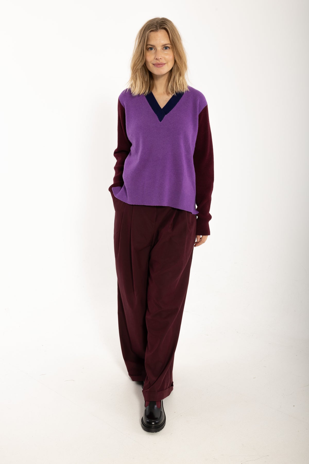 Danebass Merino Wool Sweater Purple-Mix