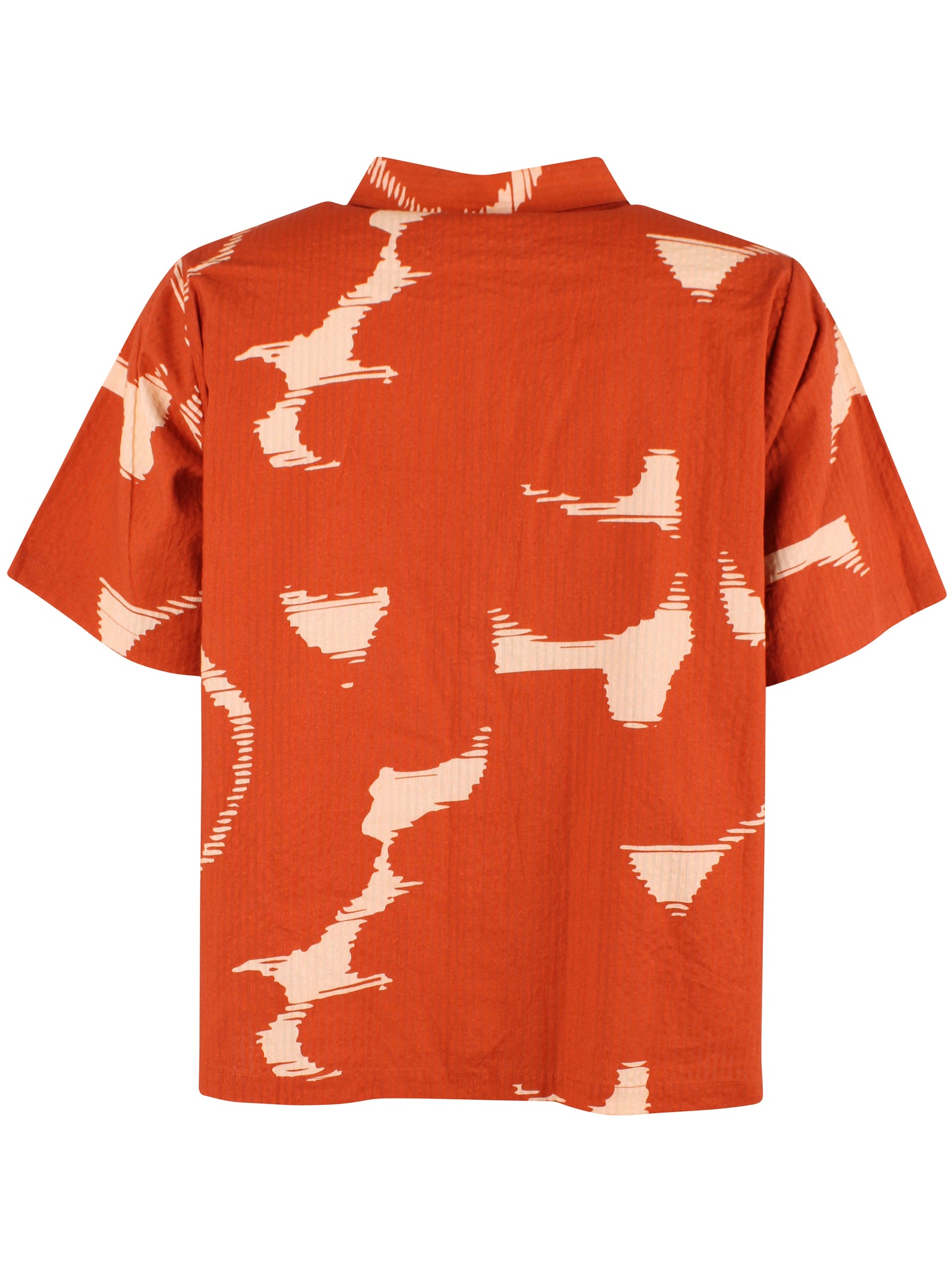 Fin kortærmet bæk og bølge skjorte med sødt mønster til kvinder