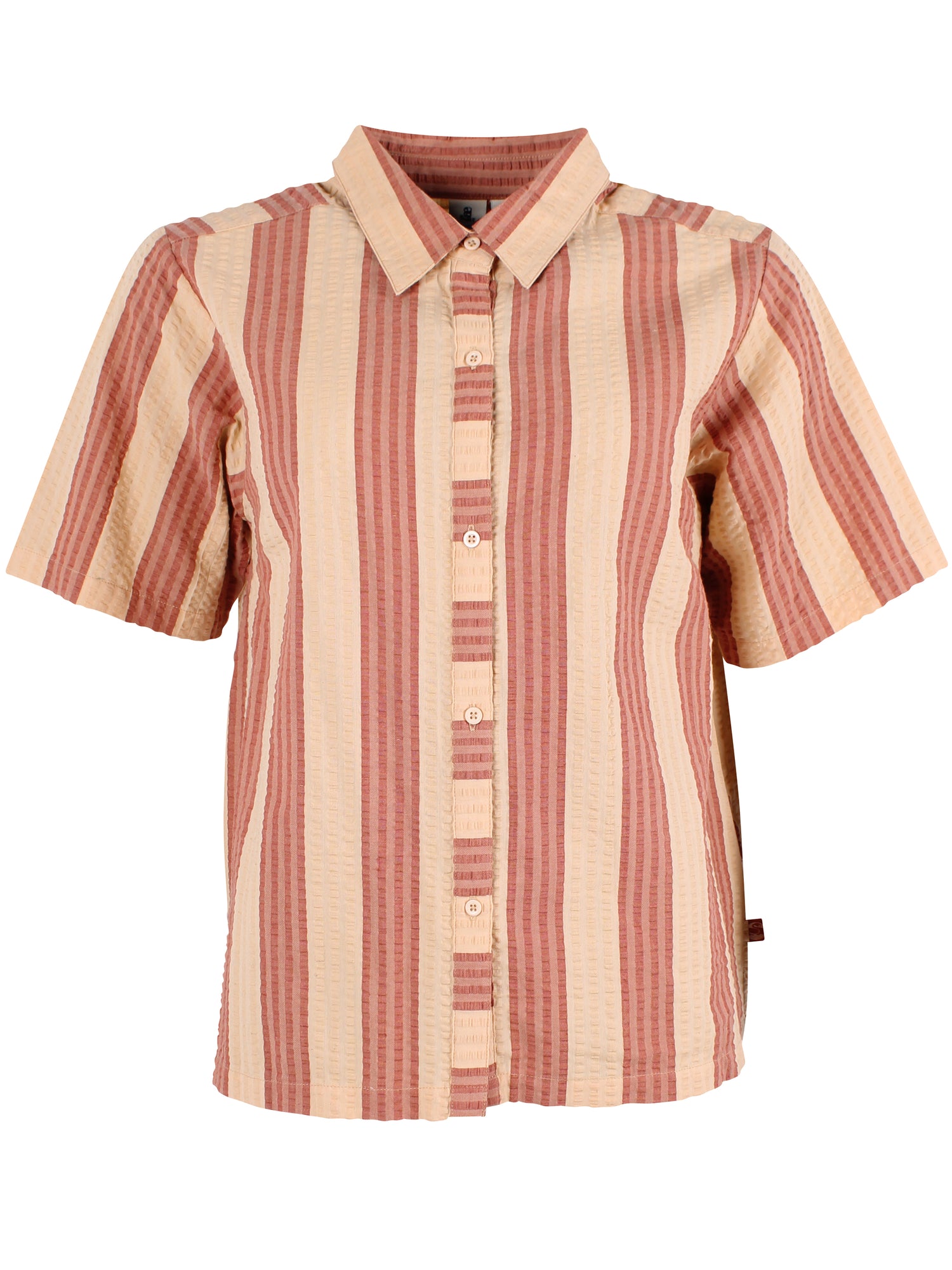 Fin kortærmet bæk og bølge skjorte med striber til kvinder