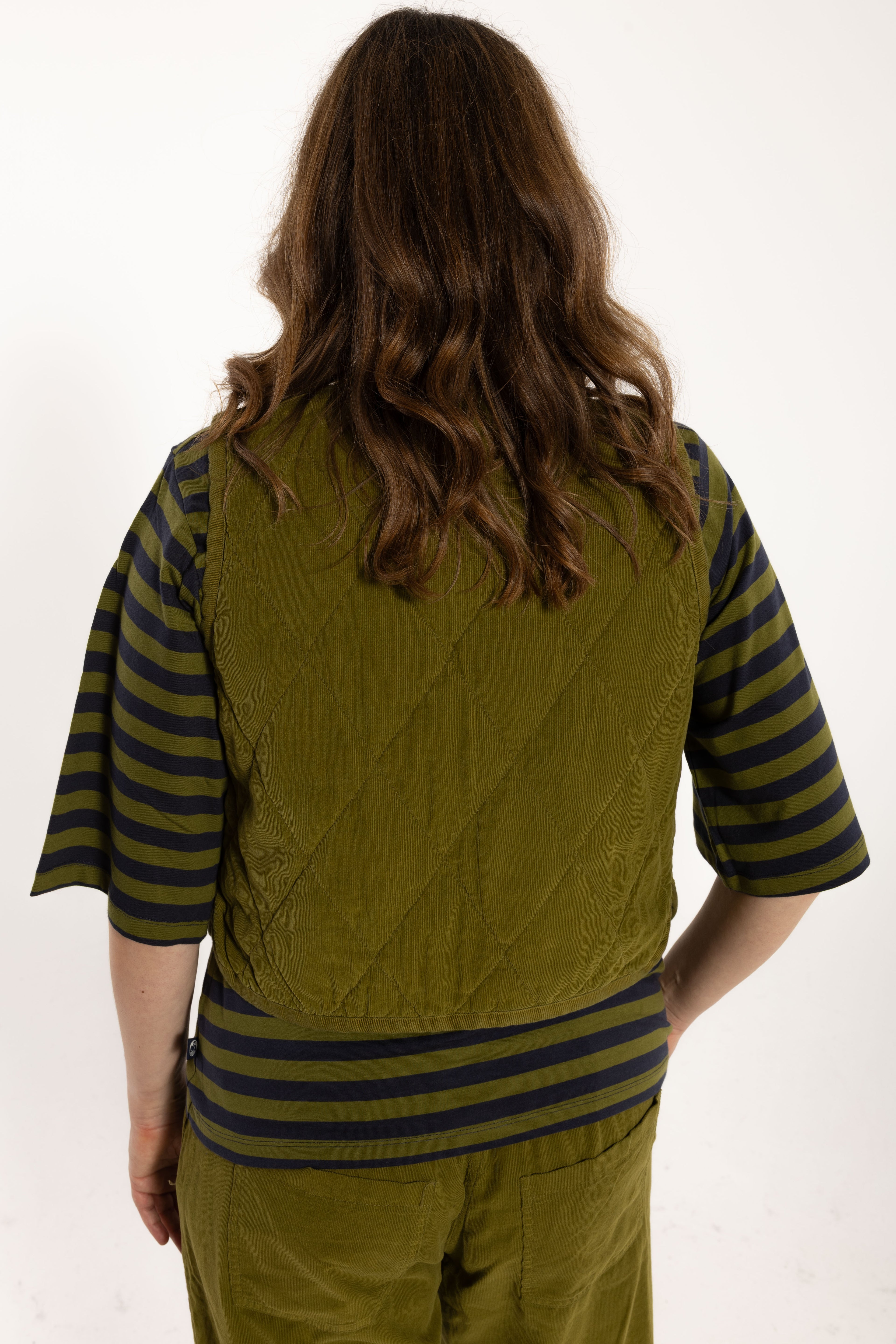Daneblues Cord Vest Dark Olive