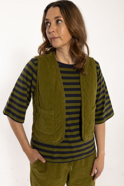 Daneblues Cord Vest Dark Olive