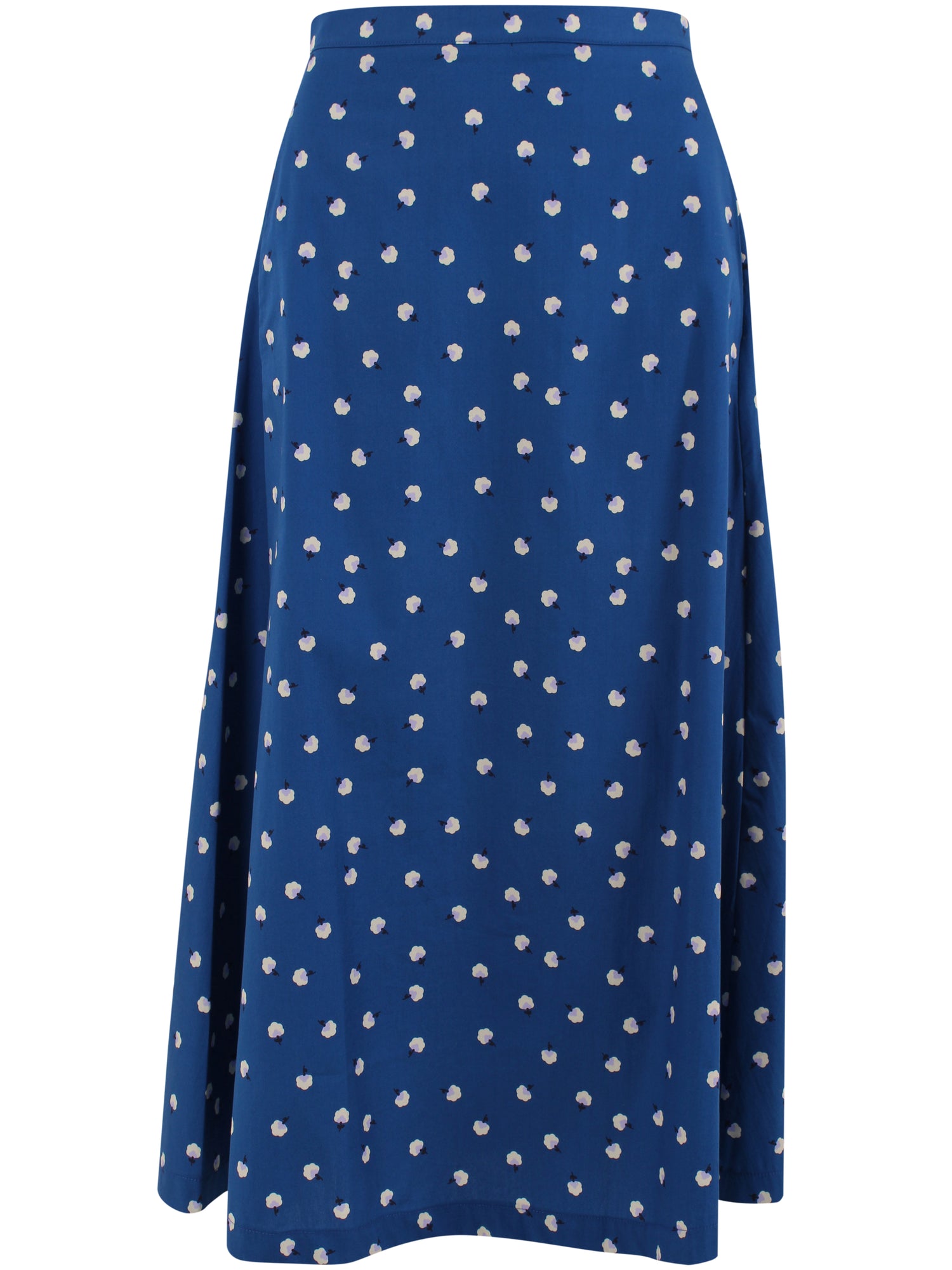 Fin mørkeblå nederdel med sødt blomstermønster til kvinder