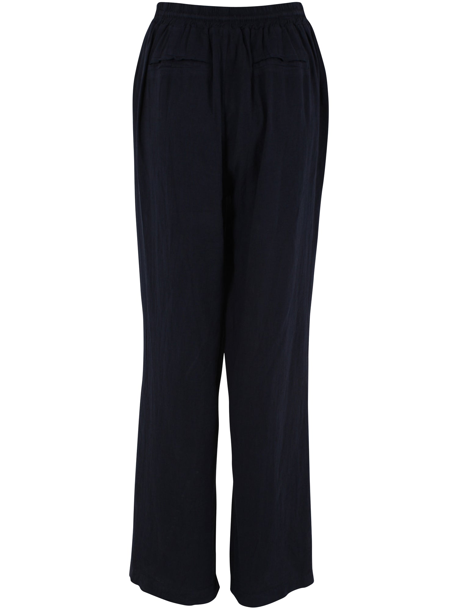 Smarte navyblå bukser i lækker hørblanding til kvinder