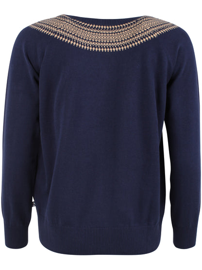 Danebright Lights Cotton Sweater Dark Navy JAQUARD