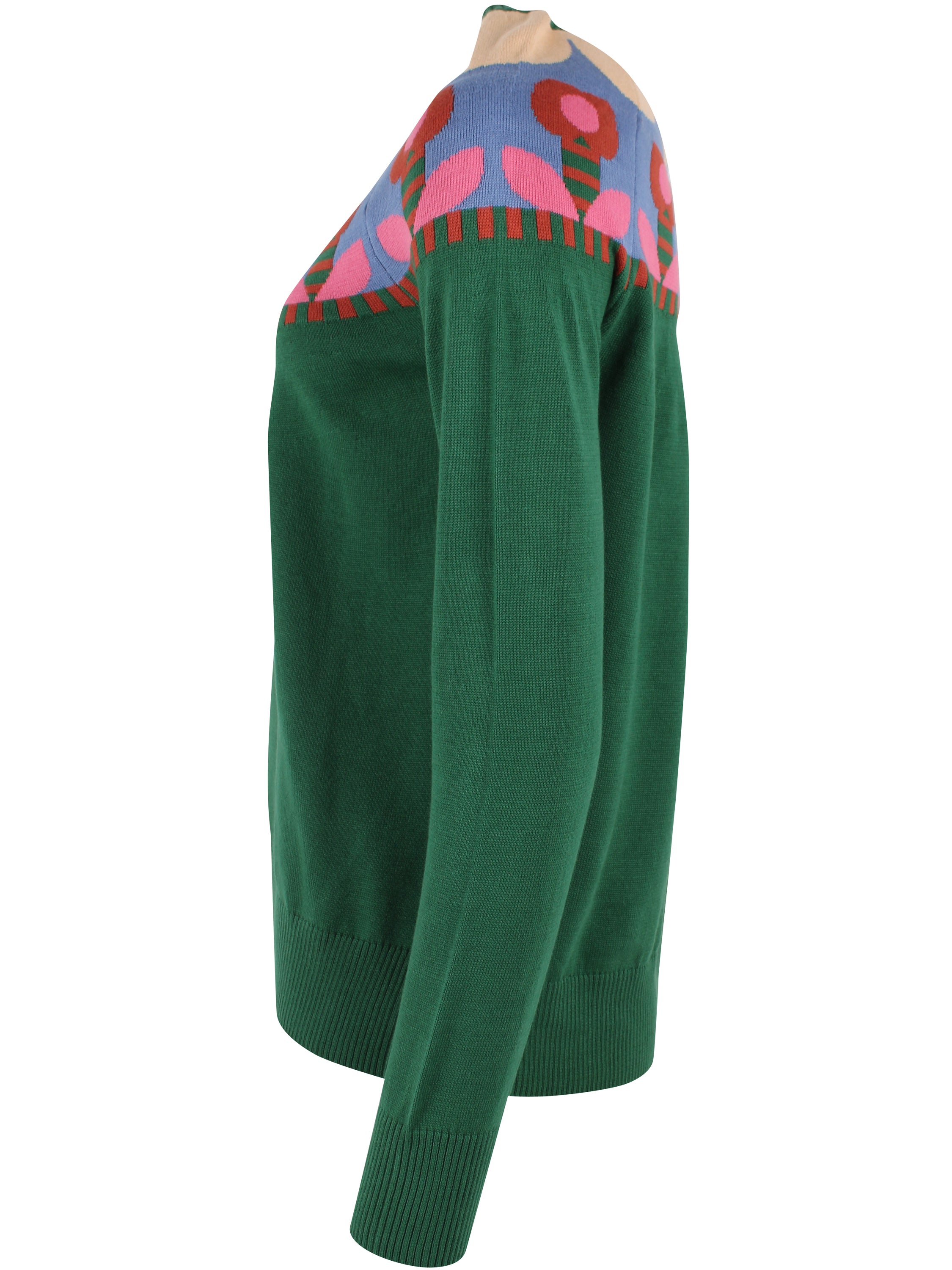 Danebright Lights Cotton Sweater Dark Pine FLOWER