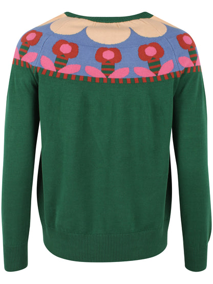 Danebright Lights Cotton Sweater Dark Pine FLOWER