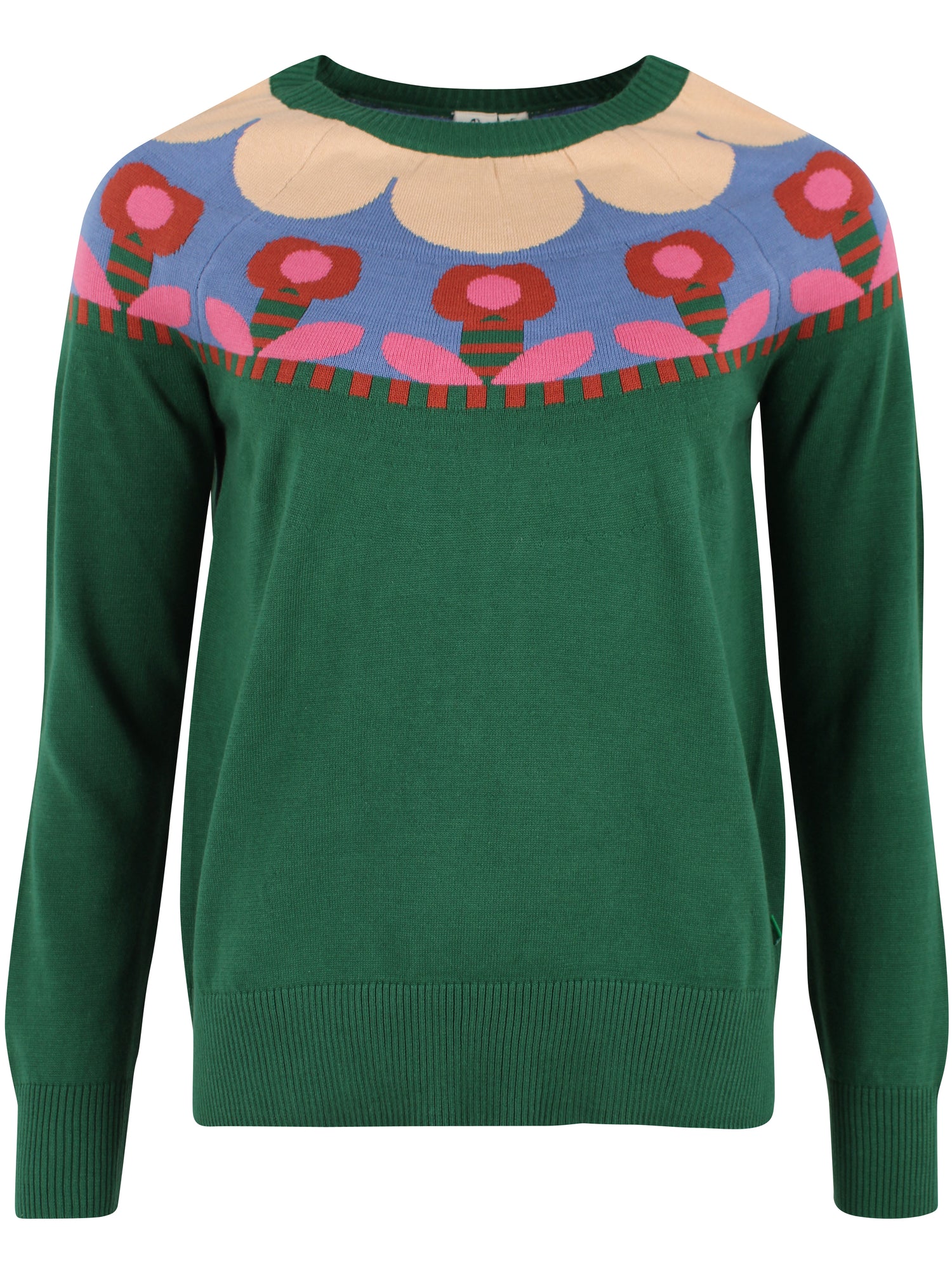 Danebright Lights Cotton Sweater Dark Pine FLOWER