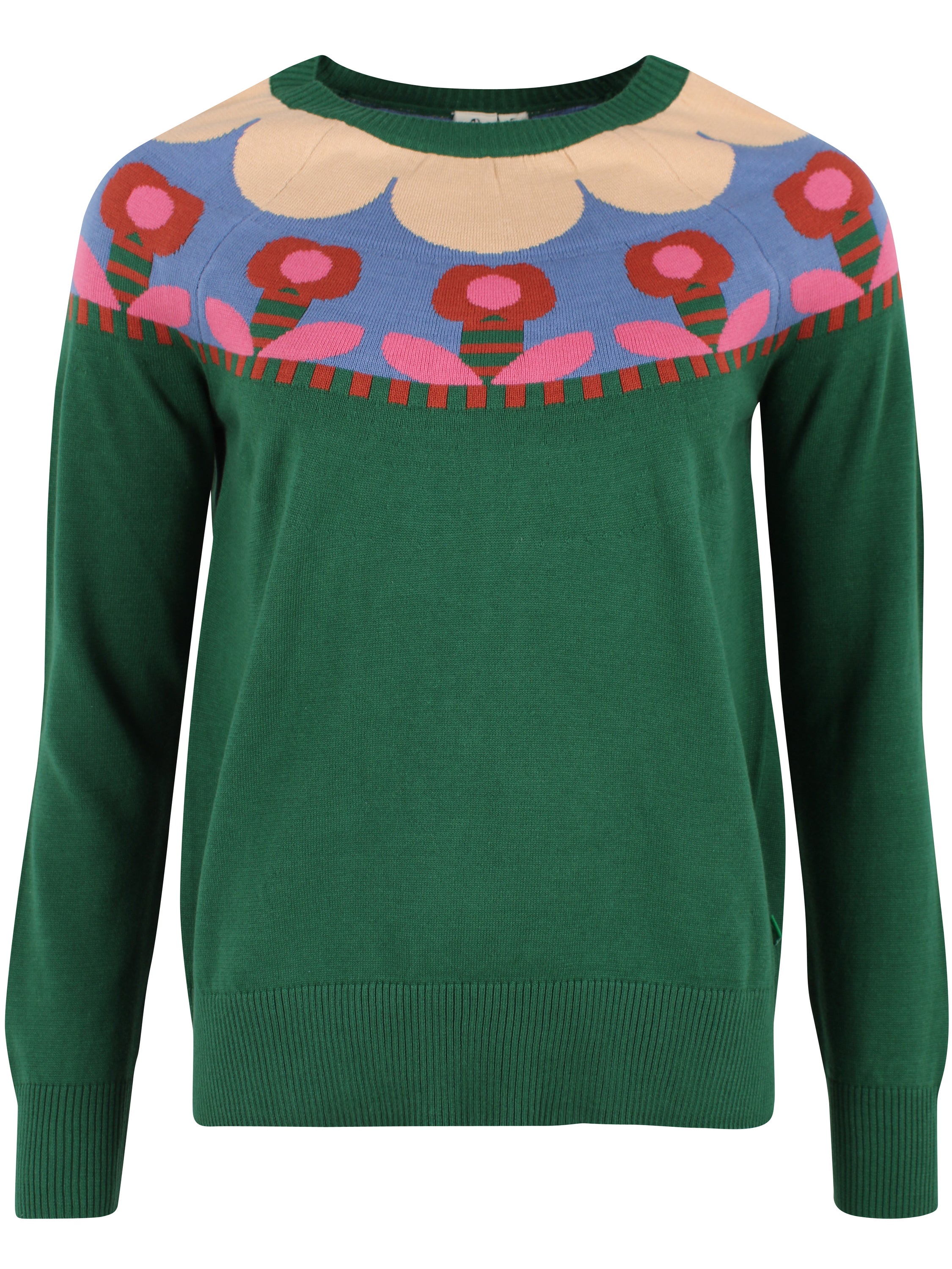 Danebright Lights Cotton Sweater Dark Pine FLOWER