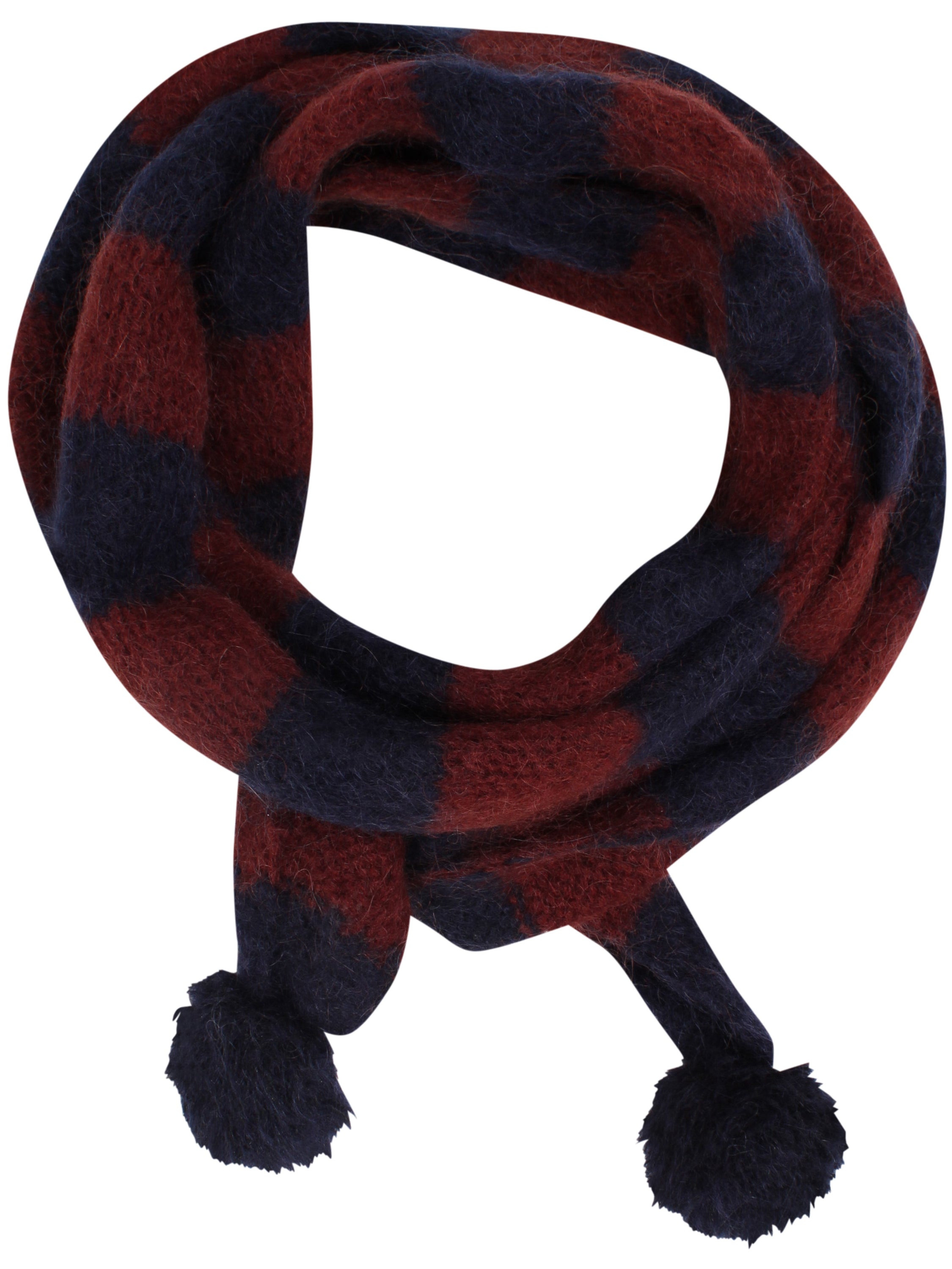 Danecabinfever Wool Scarf Dark Navy/Dark Wine