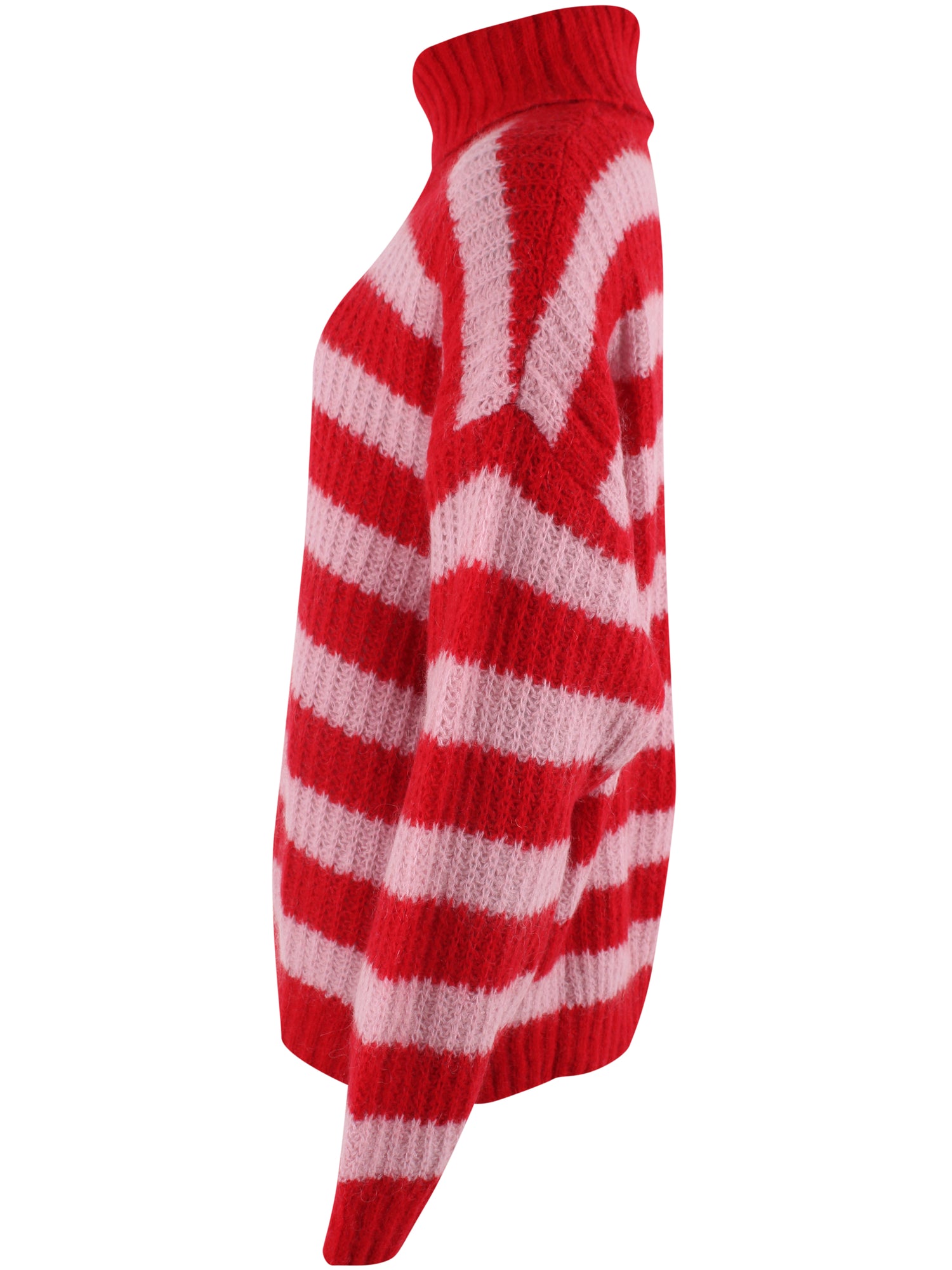 Danecaring Mohair Rollneck Sweater Dark Red/Cold Pink