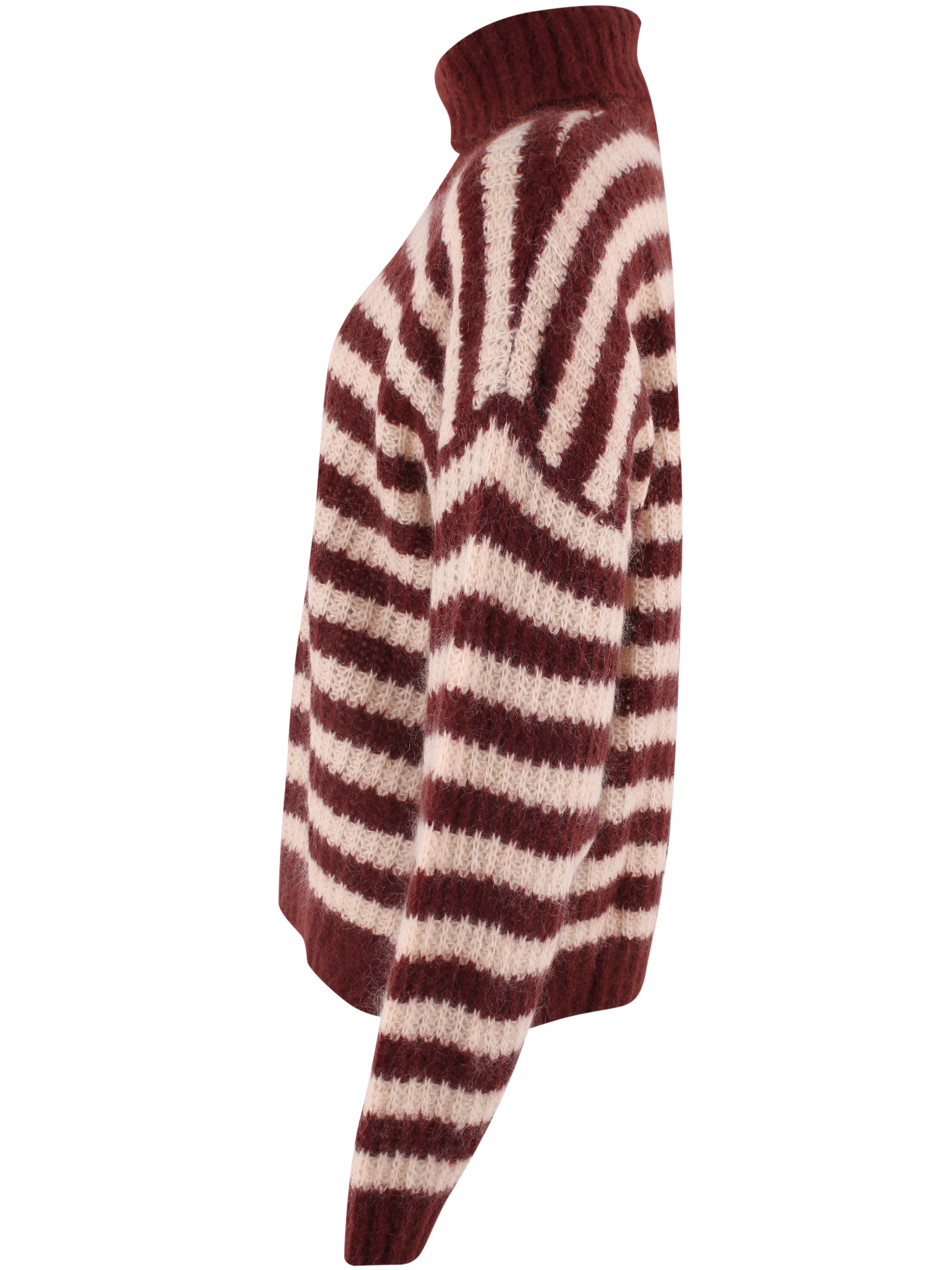 Danecaring Mohair Rollneck Sweater Nougat/Dark Wine