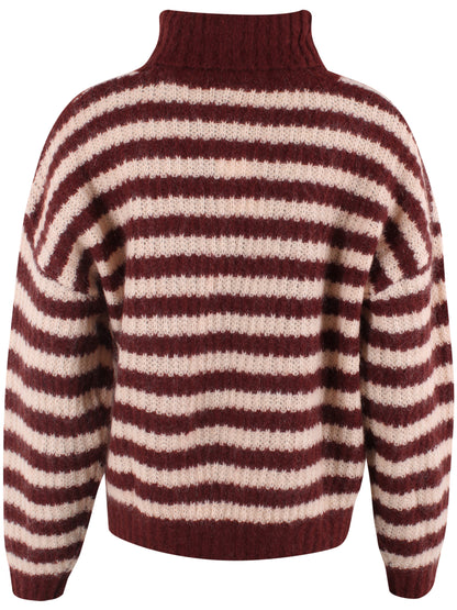 Danecaring Mohair Rollneck Sweater Nougat/Dark Wine