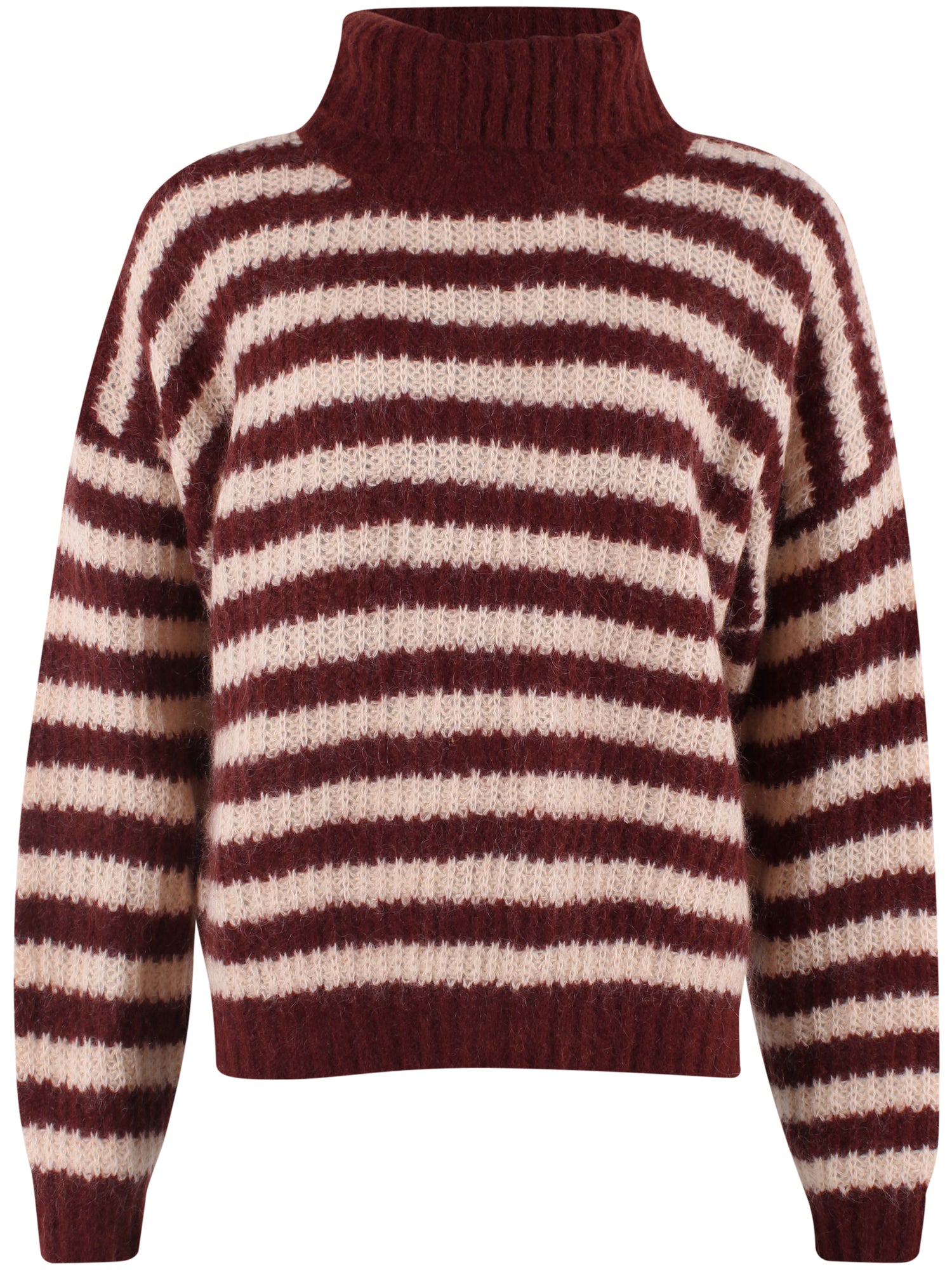 Danecaring Mohair Rollneck Sweater Nougat/Dark Wine