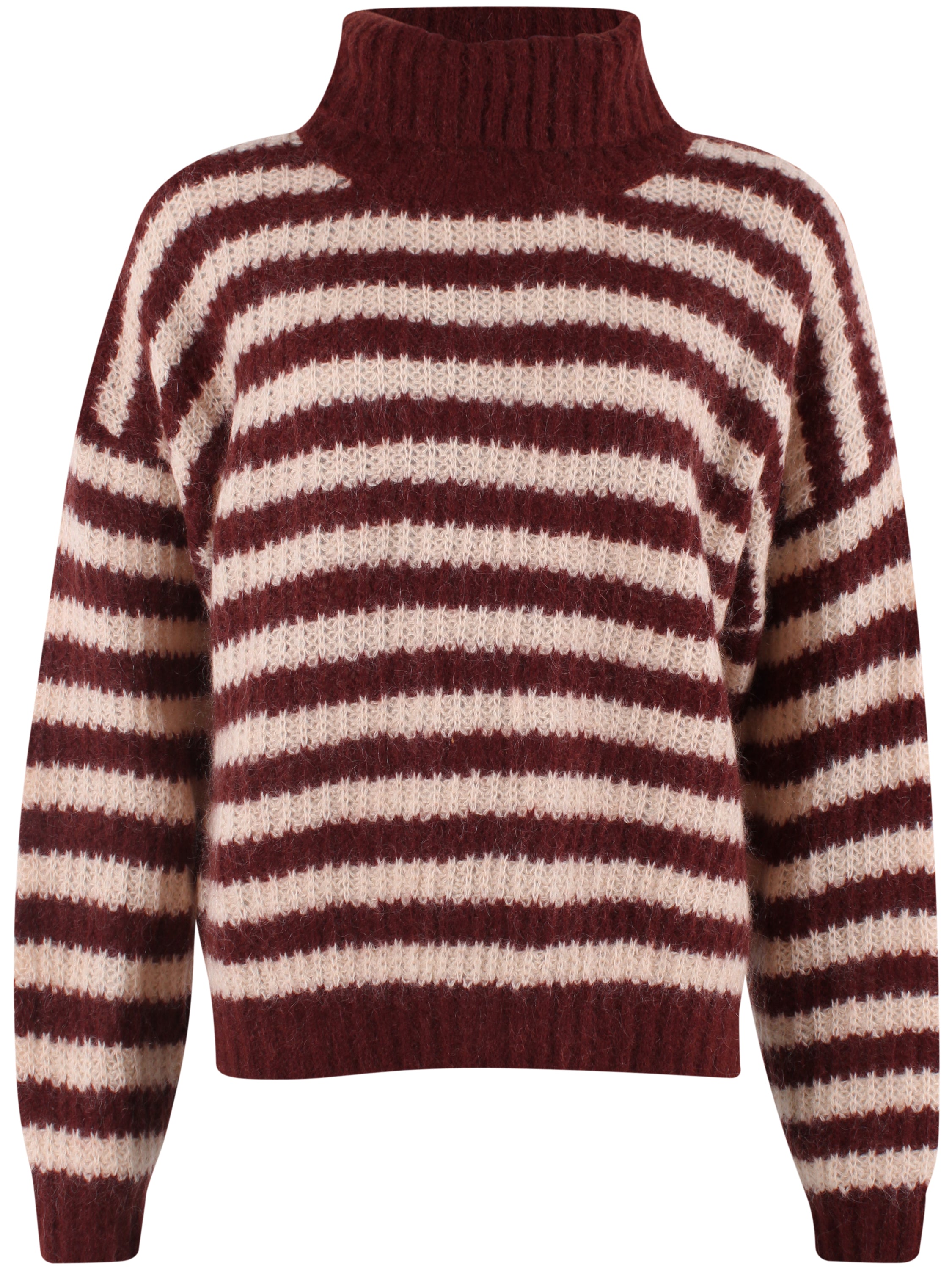 Danecaring Mohair Rollneck Sweater Nougat/Dark Wine