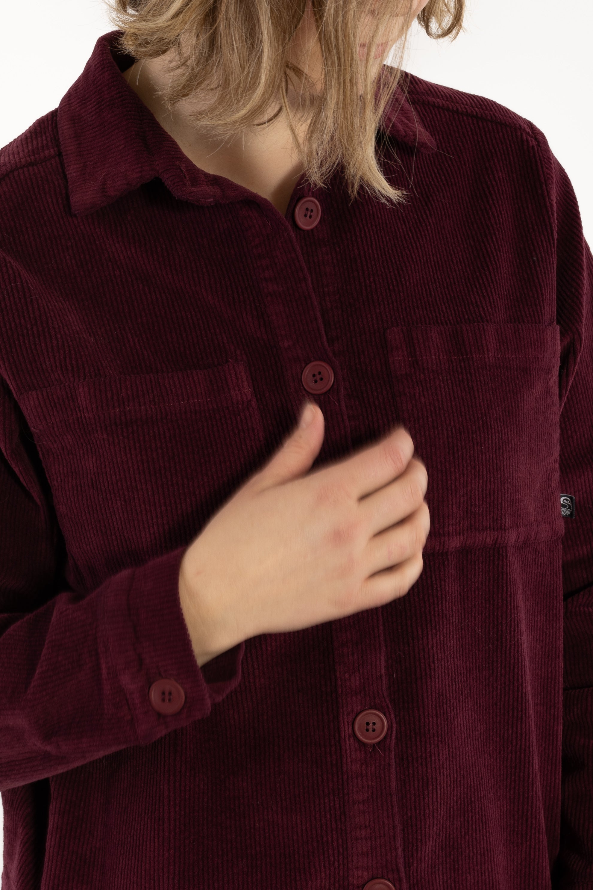 Danecattle Cord Stretch Shirt Dark Cherry