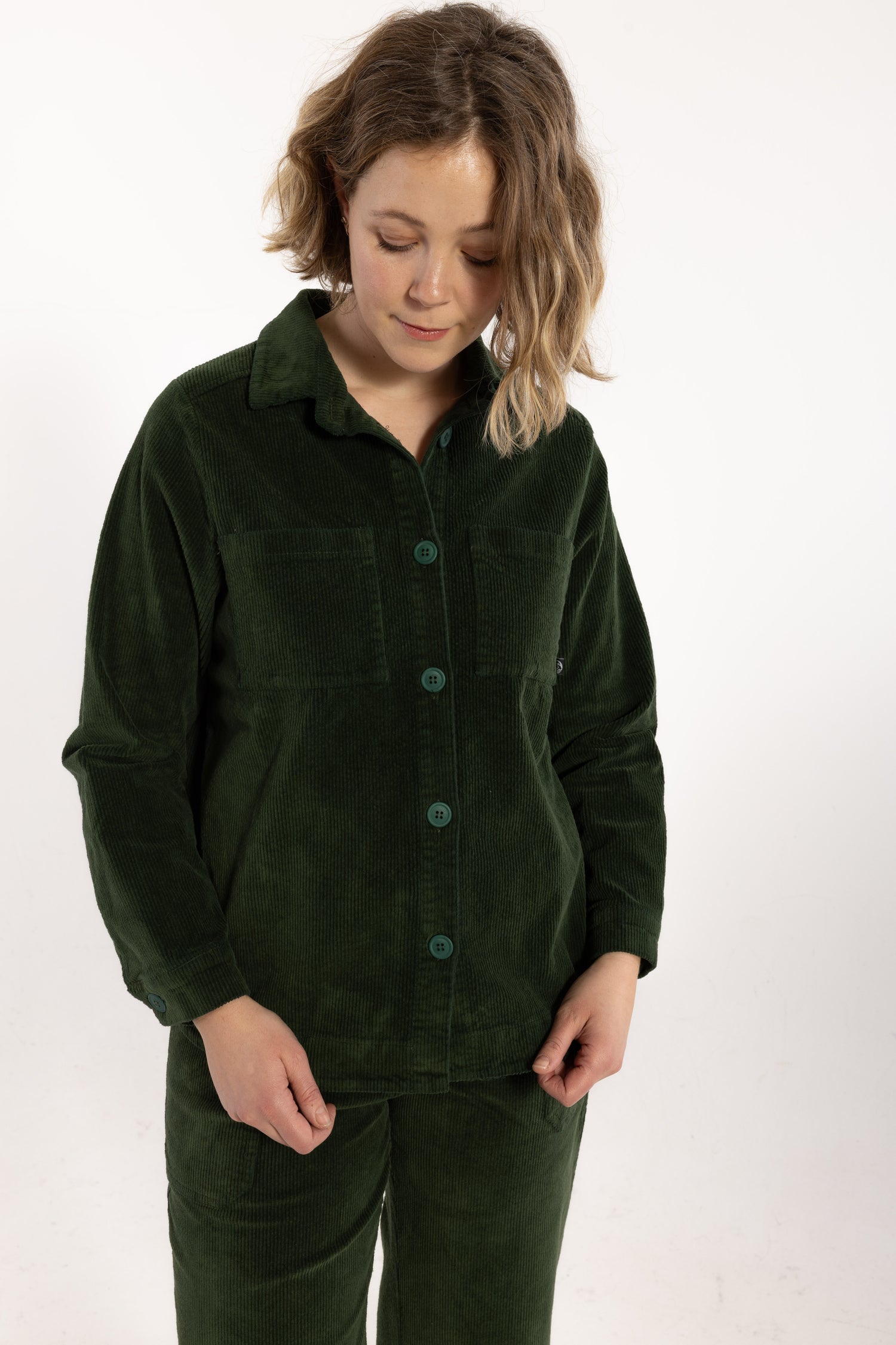 Danecattle Cord Stretch Shirt Dark Forest