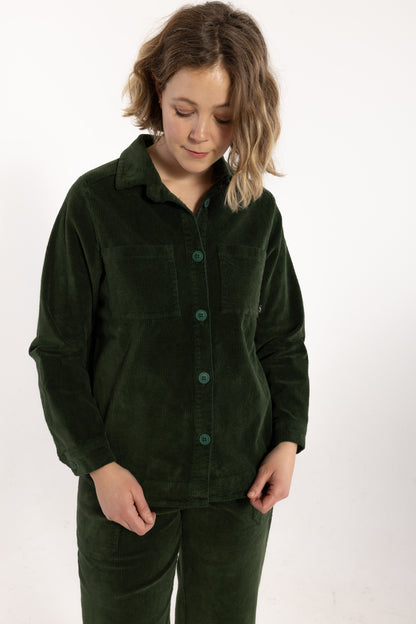 Danecattle Cord Stretch Shirt Dark Forest