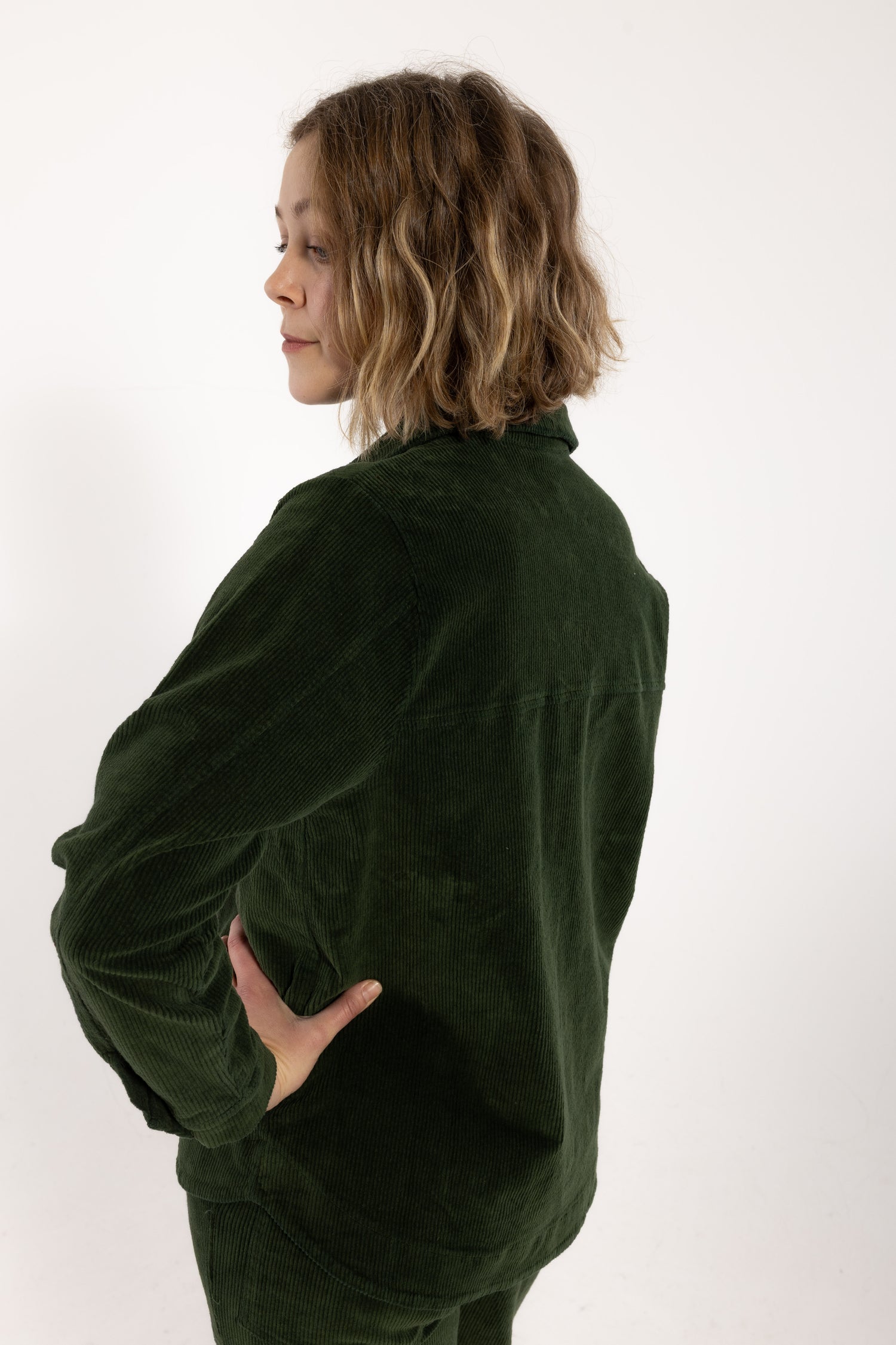 Danecattle Cord Stretch Shirt Dark Forest