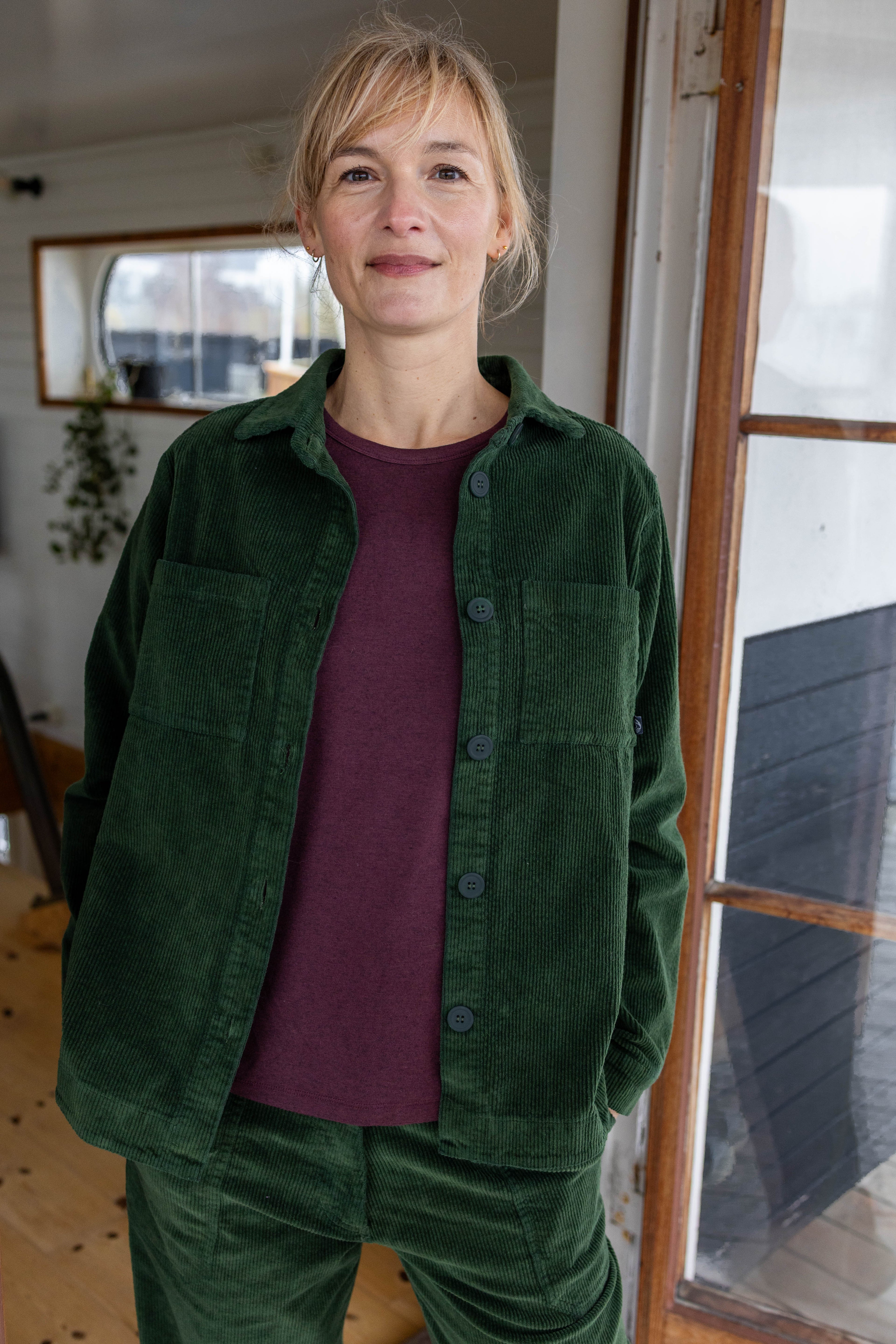 Danecattle Cord Stretch Shirt Dark Forest